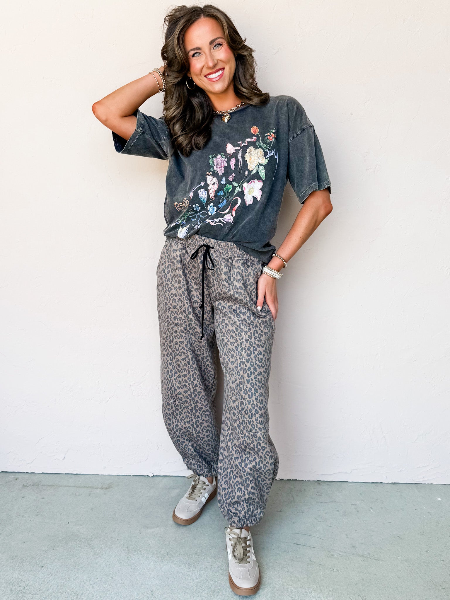 Pretty Please Leopard Print Joggers