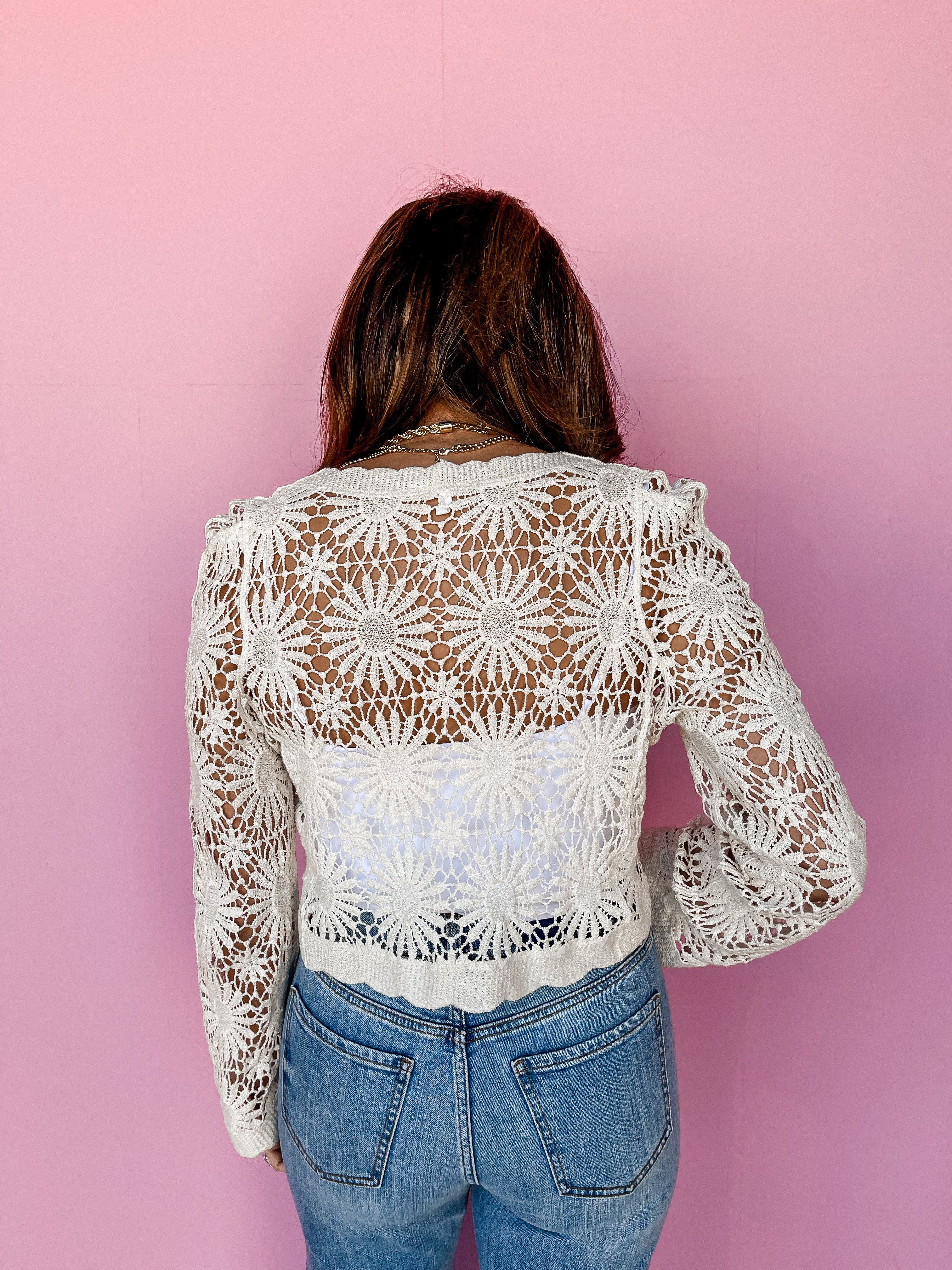 Forever In Blossom Floral Crochet Cardigan