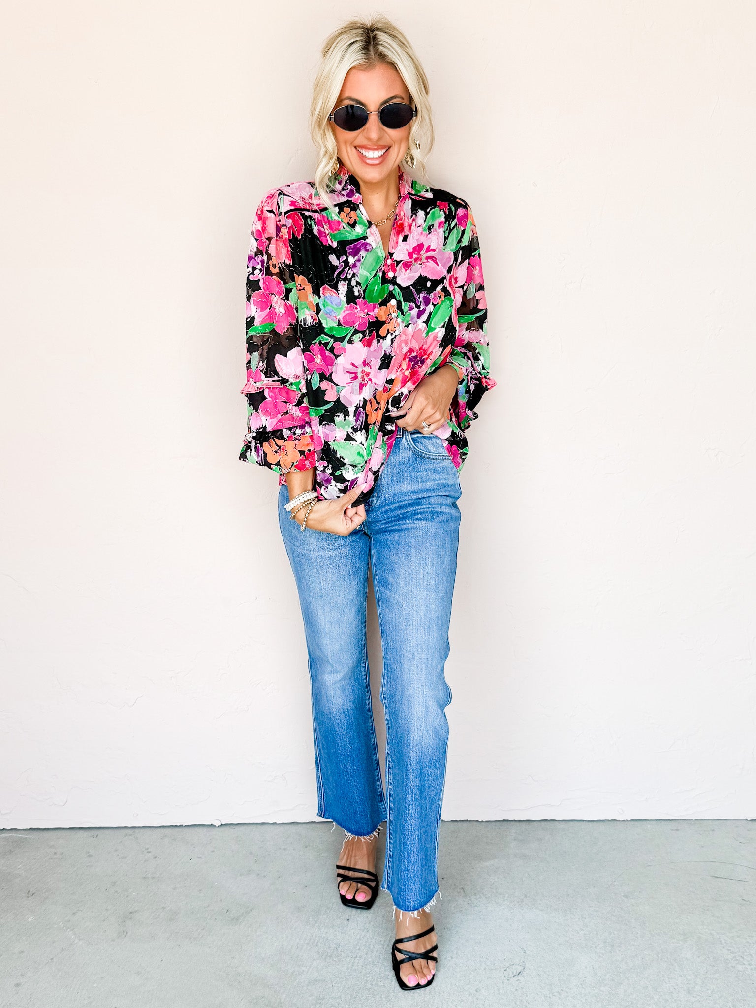 Forever Lovely Floral Jacquard Top