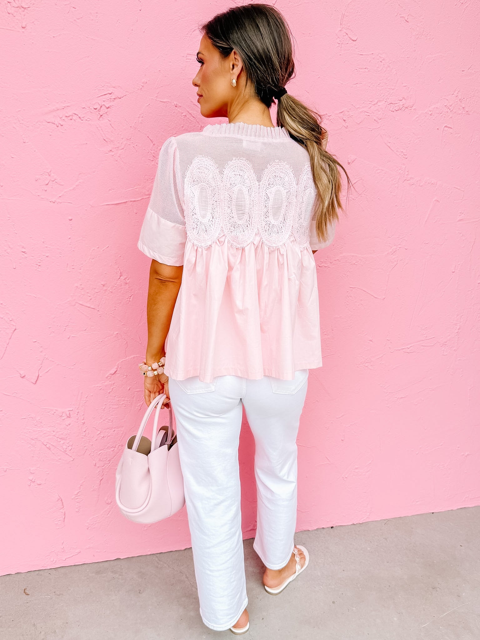 Frances Mesh Applique Top