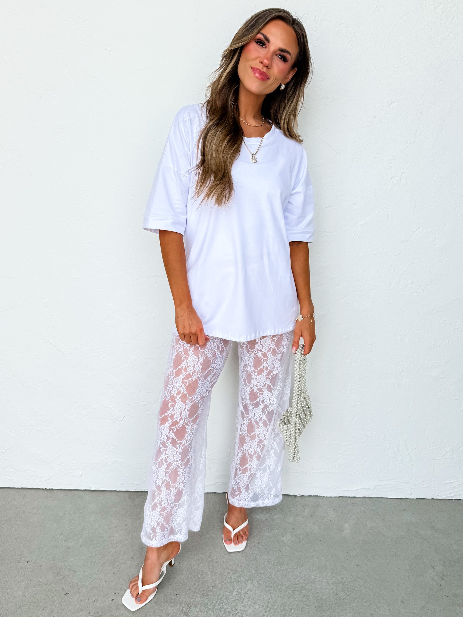 Frankie White Cotton Boyfriend Tee - Made in USA