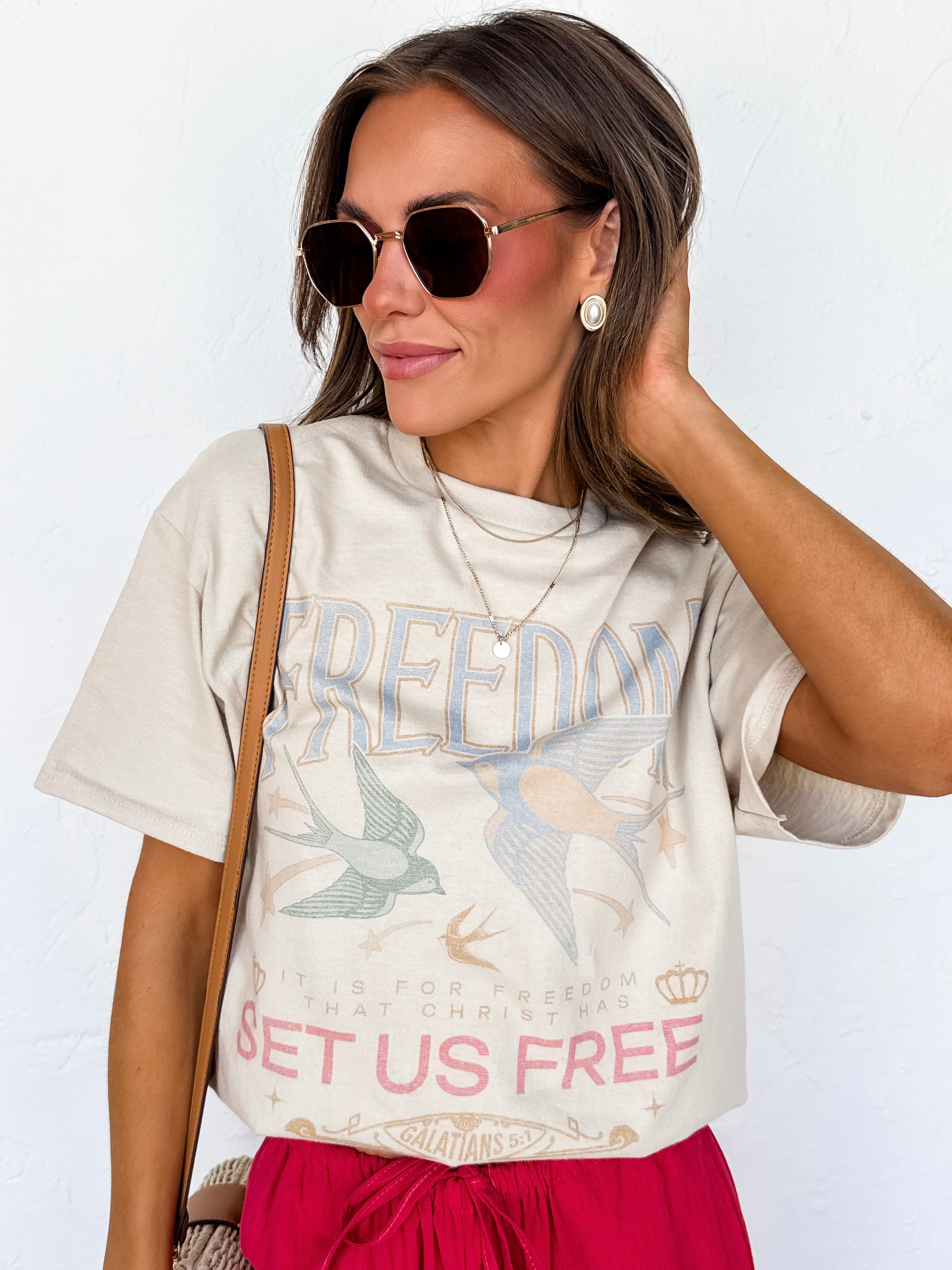 Freedom Set Us Free Oversized Graphic Tee