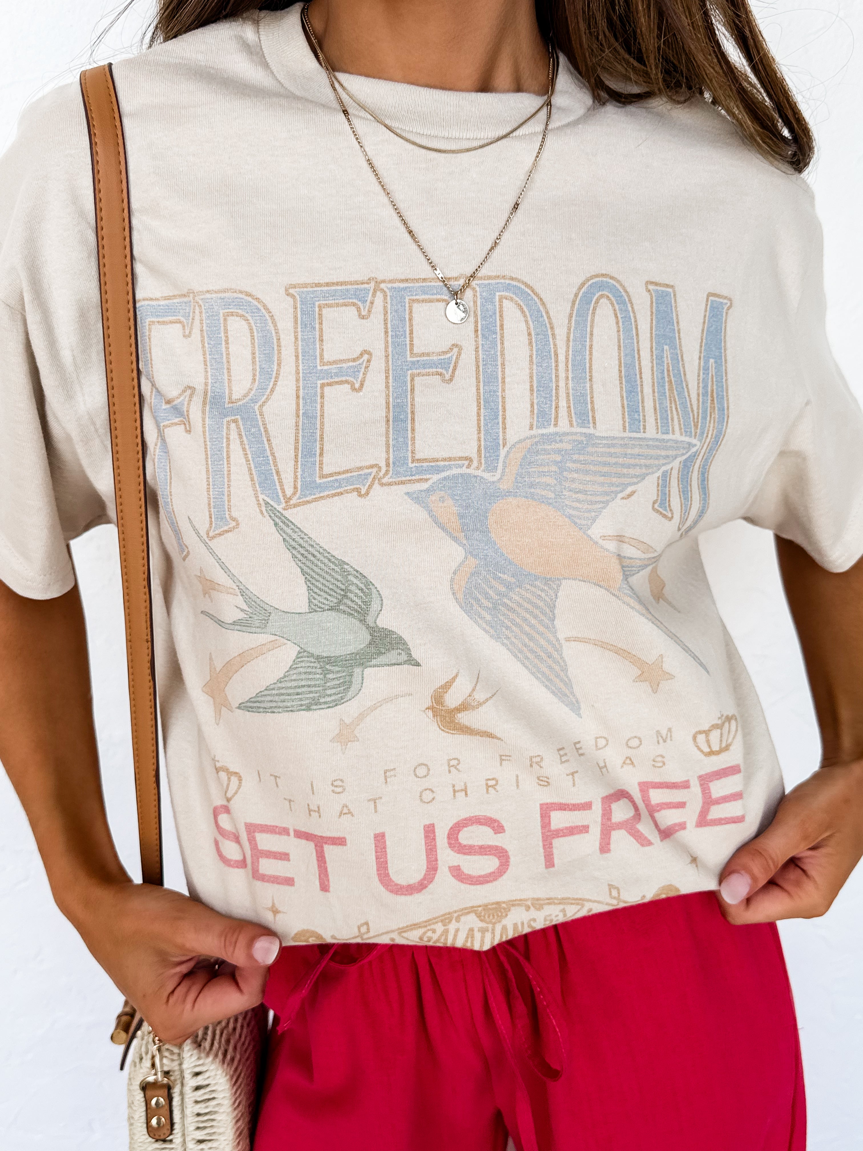 Freedom Set Us Free Oversized Graphic Tee