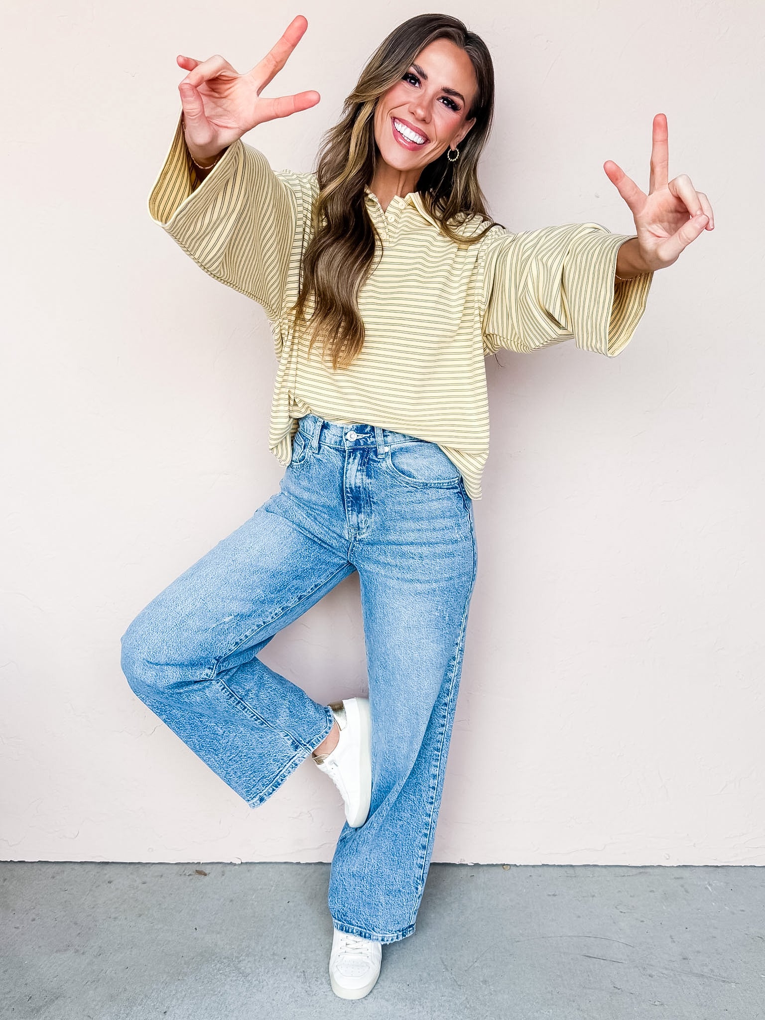 Freya Collared Top-Light Yellow