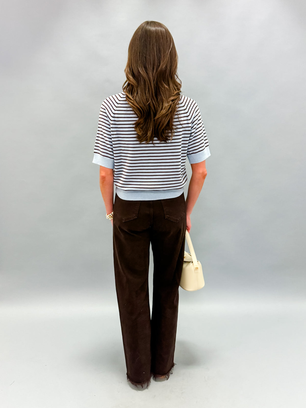 Gabriella Striped Short Sleeve Sweater