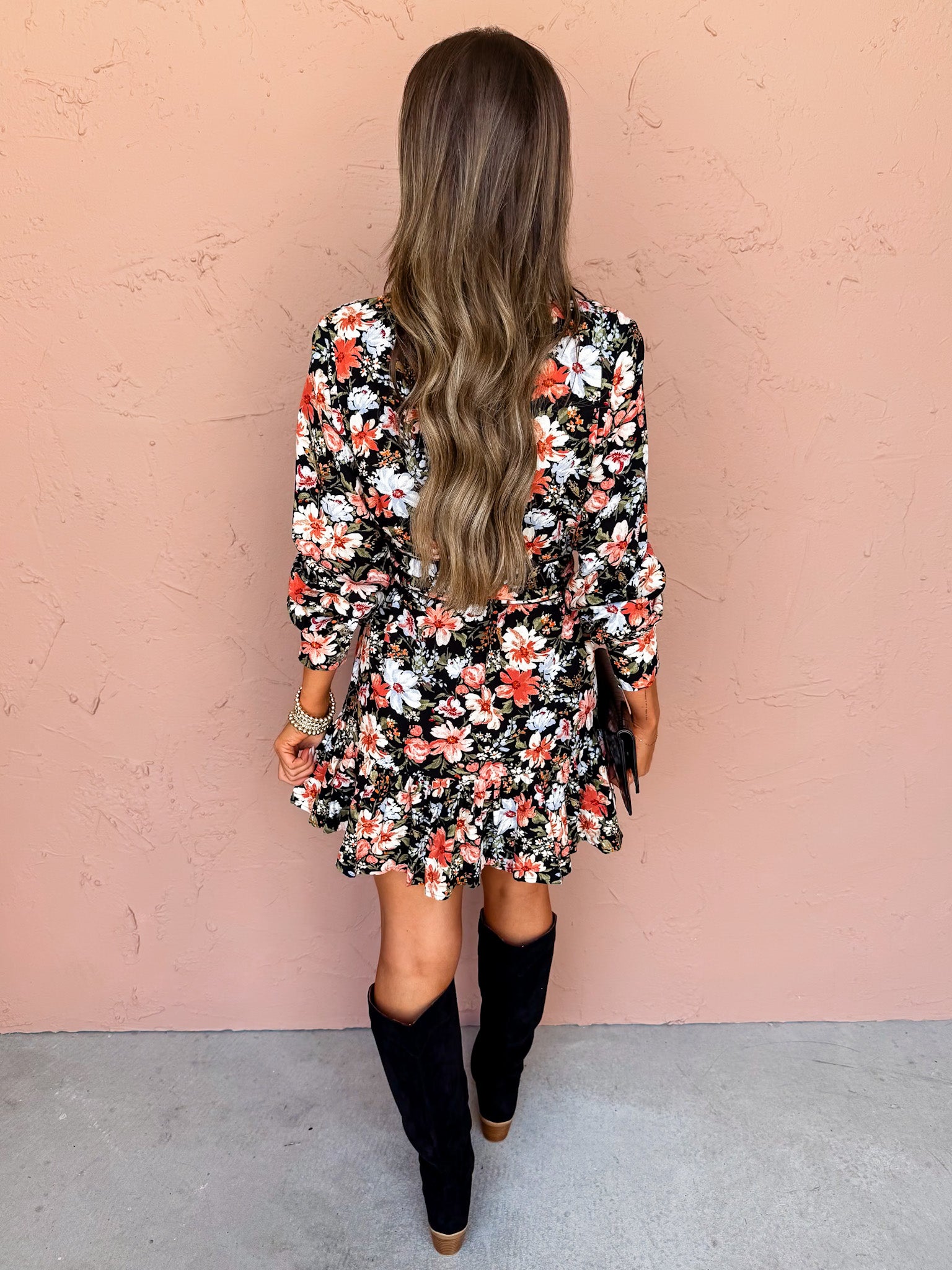 Garden Grace Floral Tie Waist Mini Dress