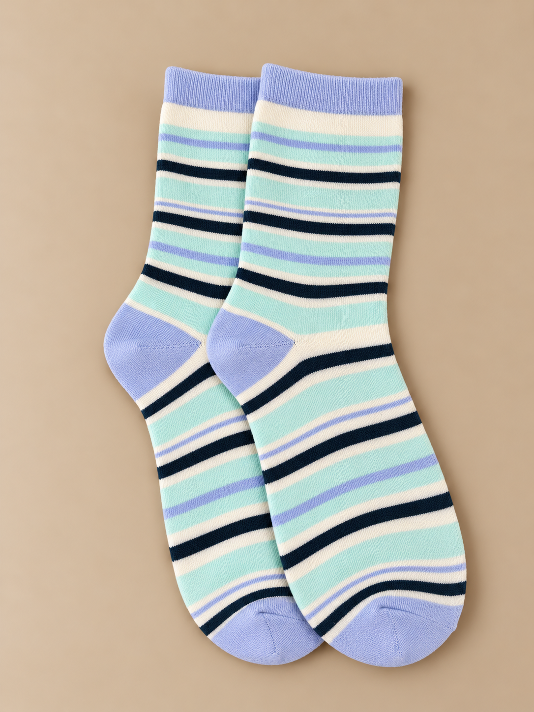 Gianna Striped Socks-Blue