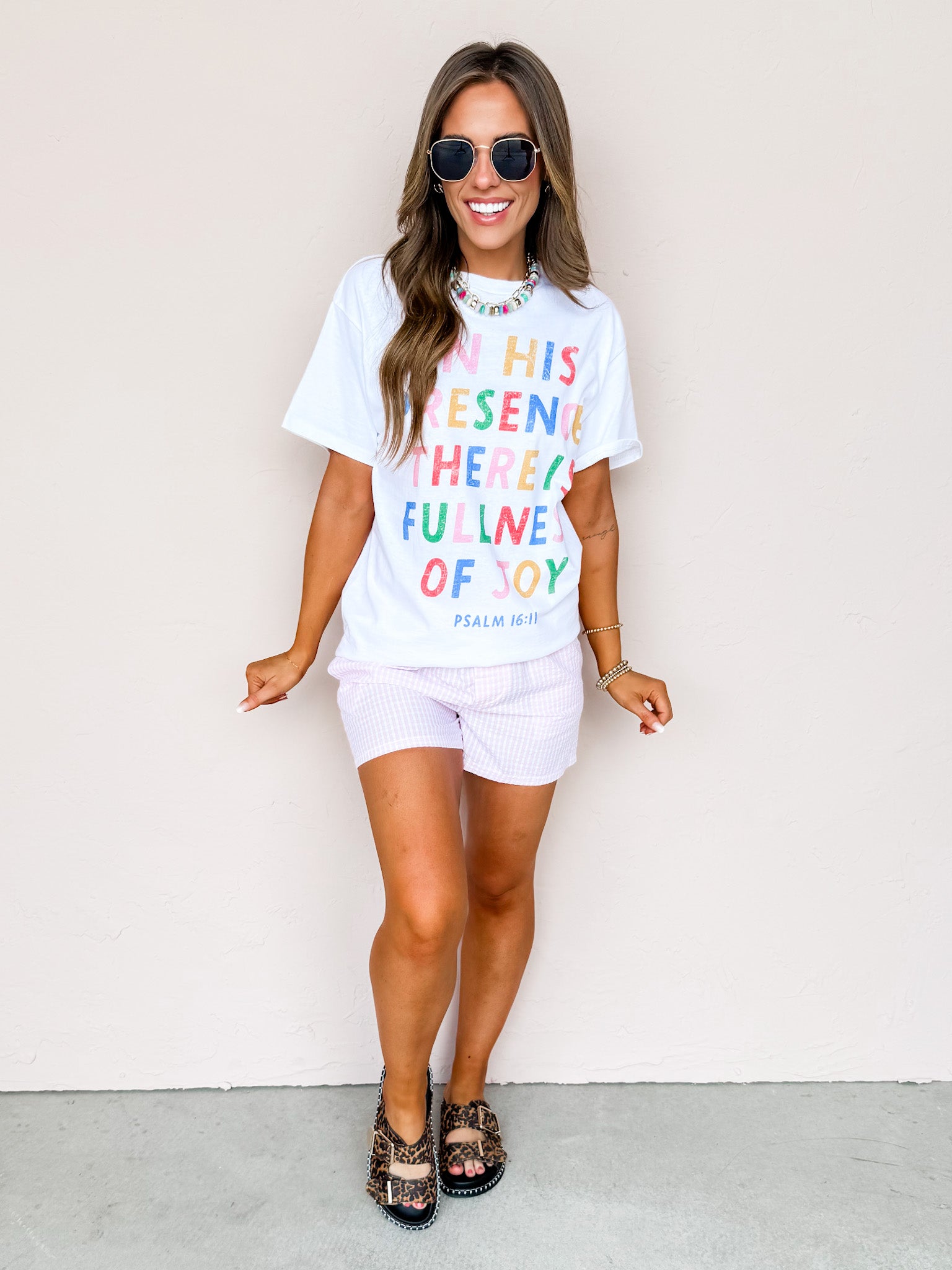 Gingham Getaway Relaxed Fit Shorts-Light Pink