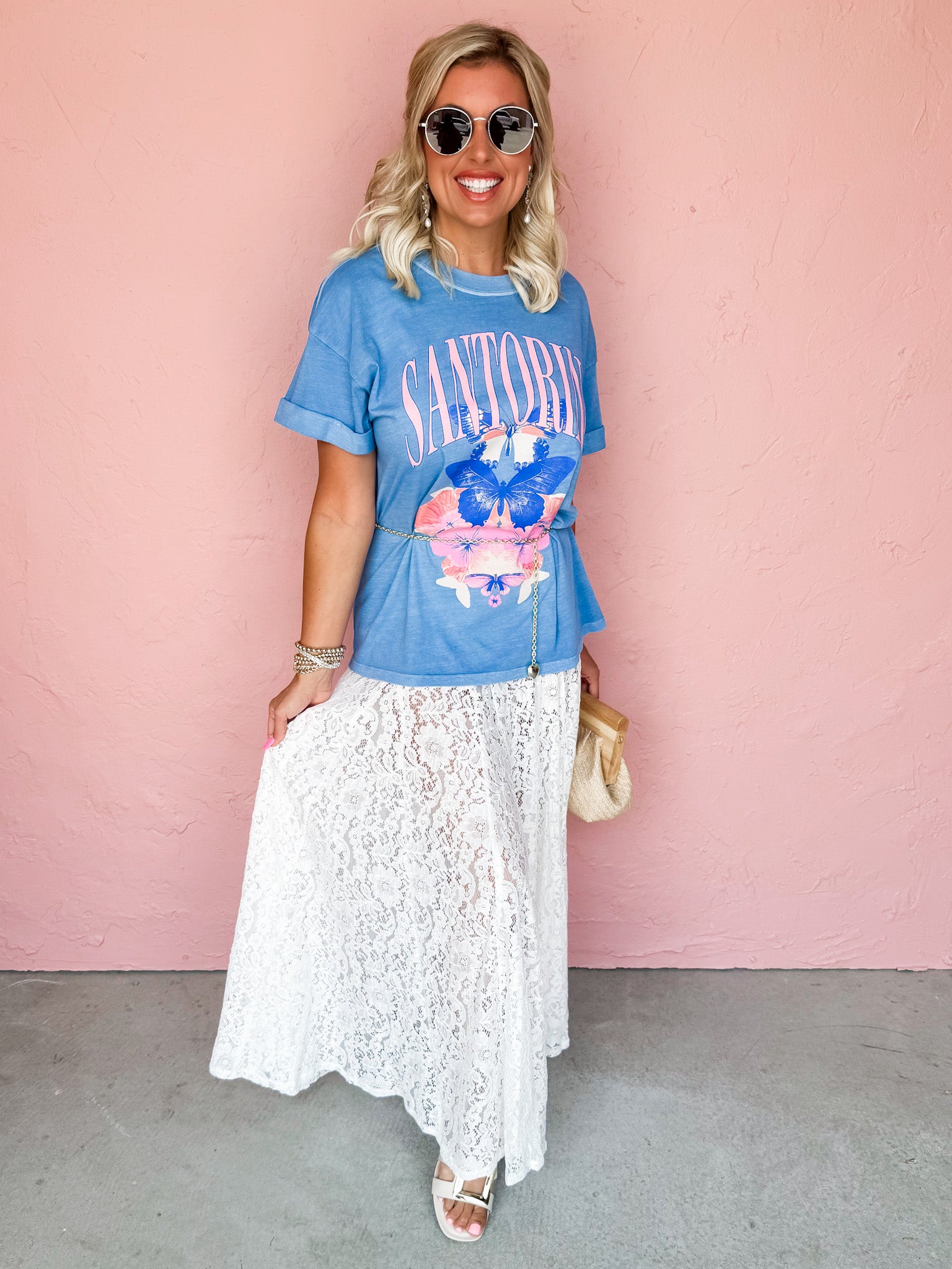 Viola Lace Maxi Skirt-White