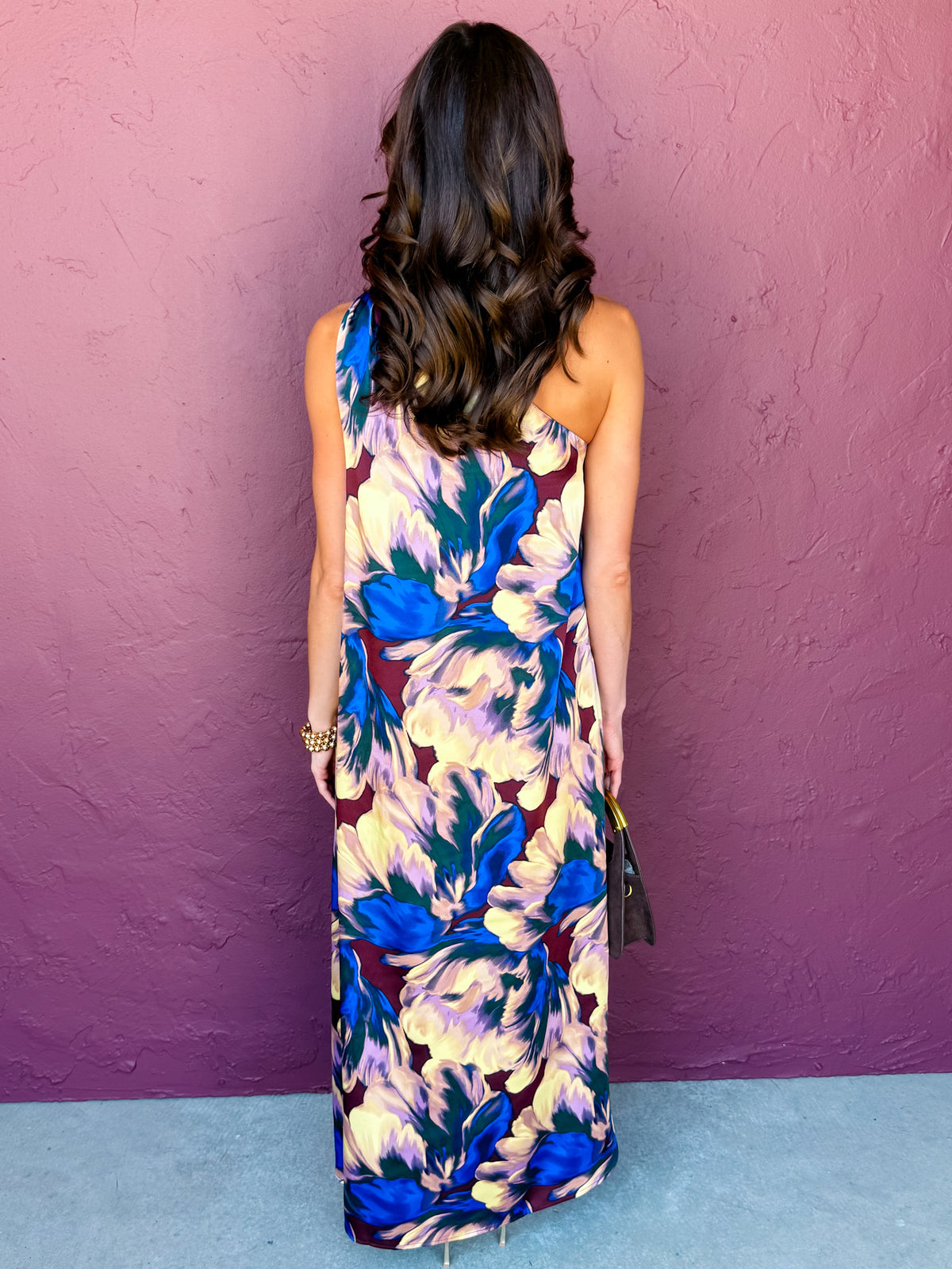 Glena Pleated Floral Maxi Dress