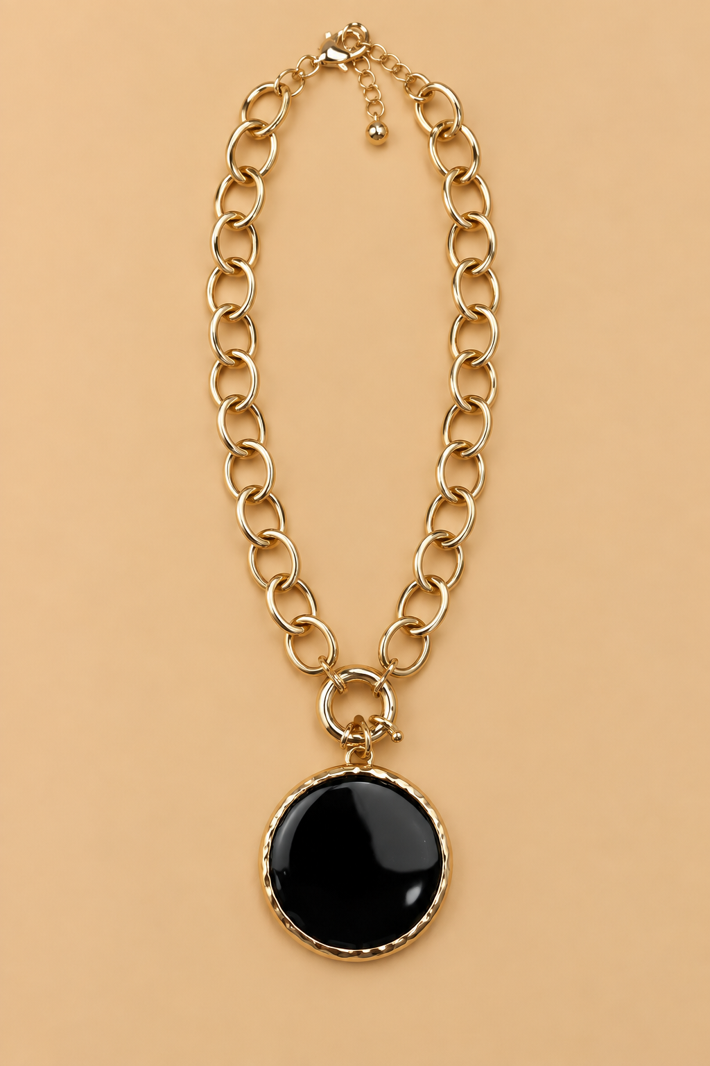 Gloria Disc Pendant Chain Necklace