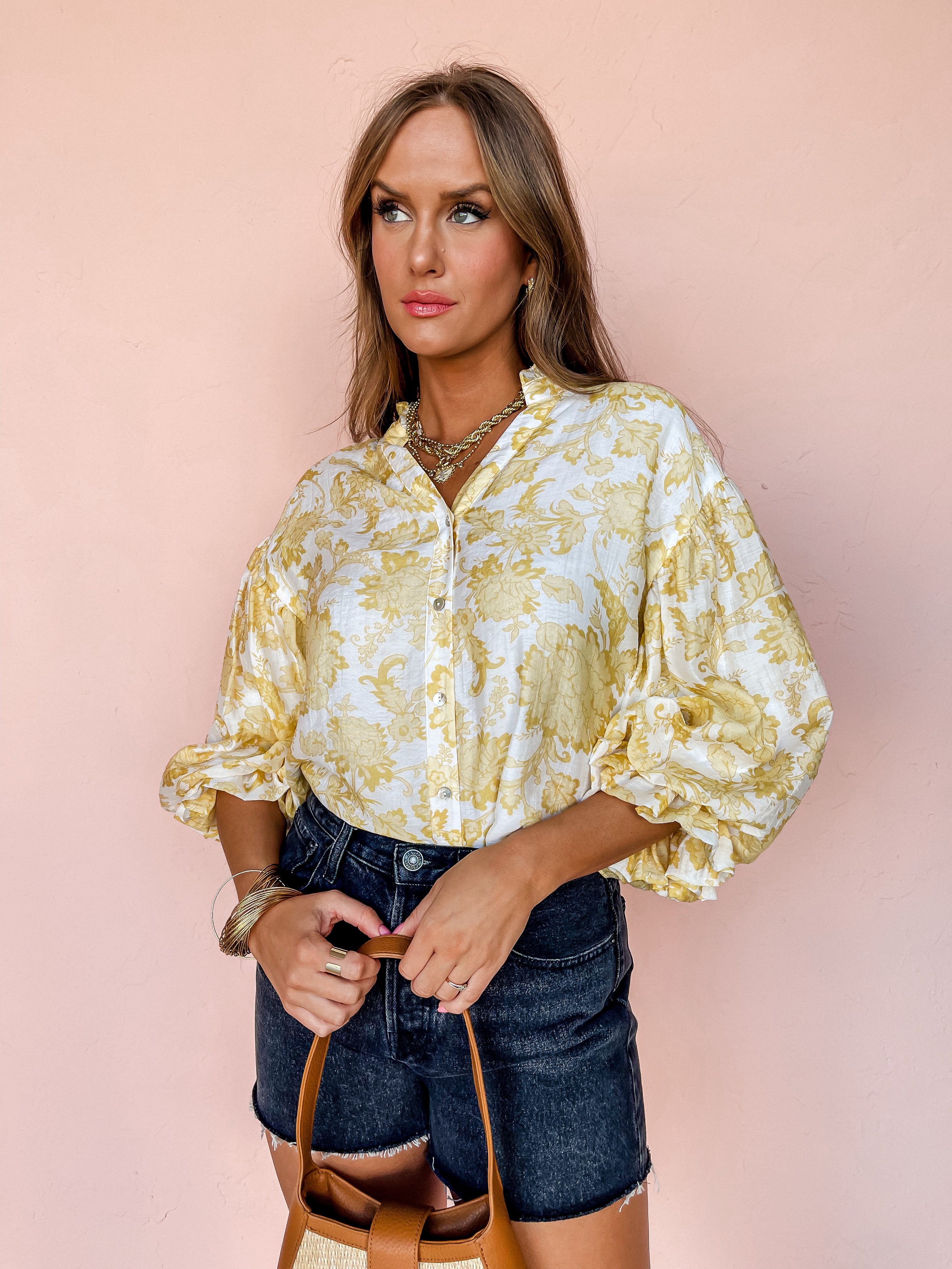 Go For Gold Bubble Sleeve Top