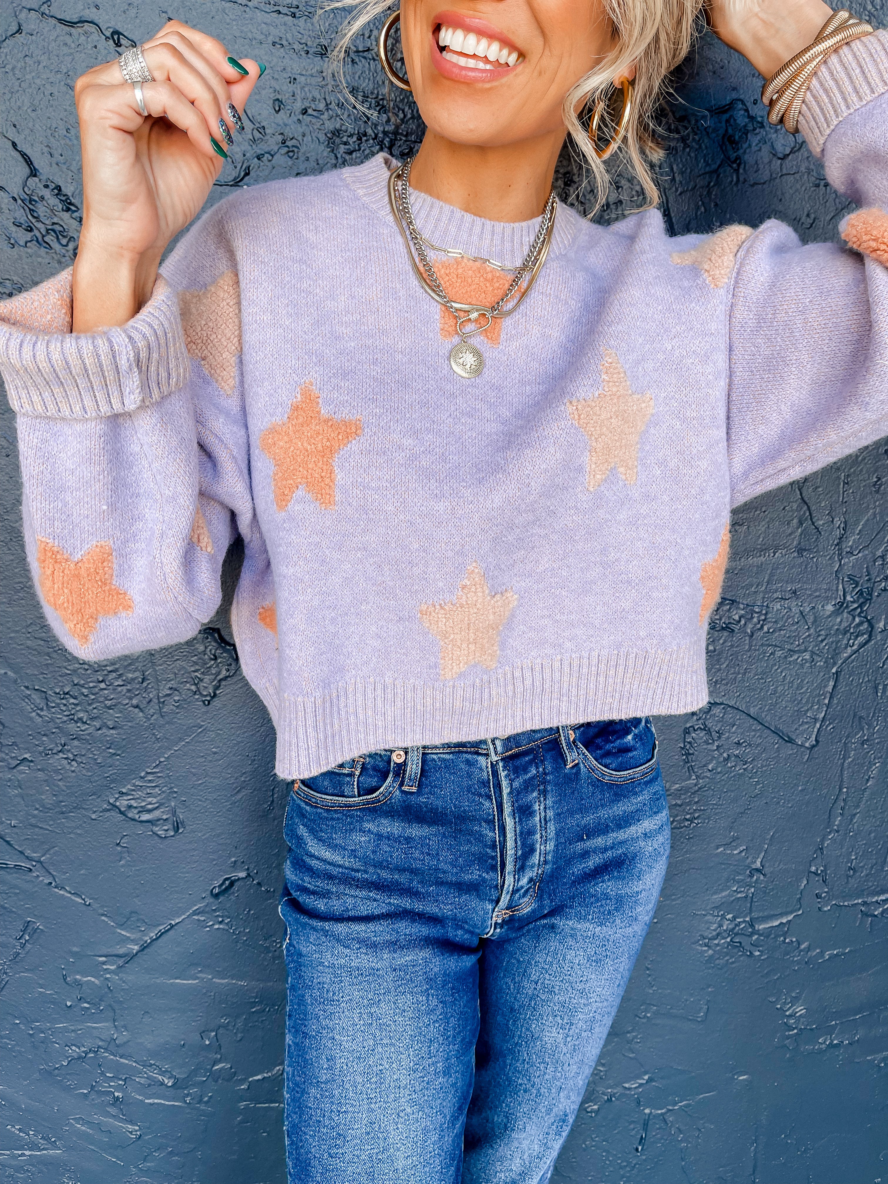 Gone Stargazing Cropped Sweater