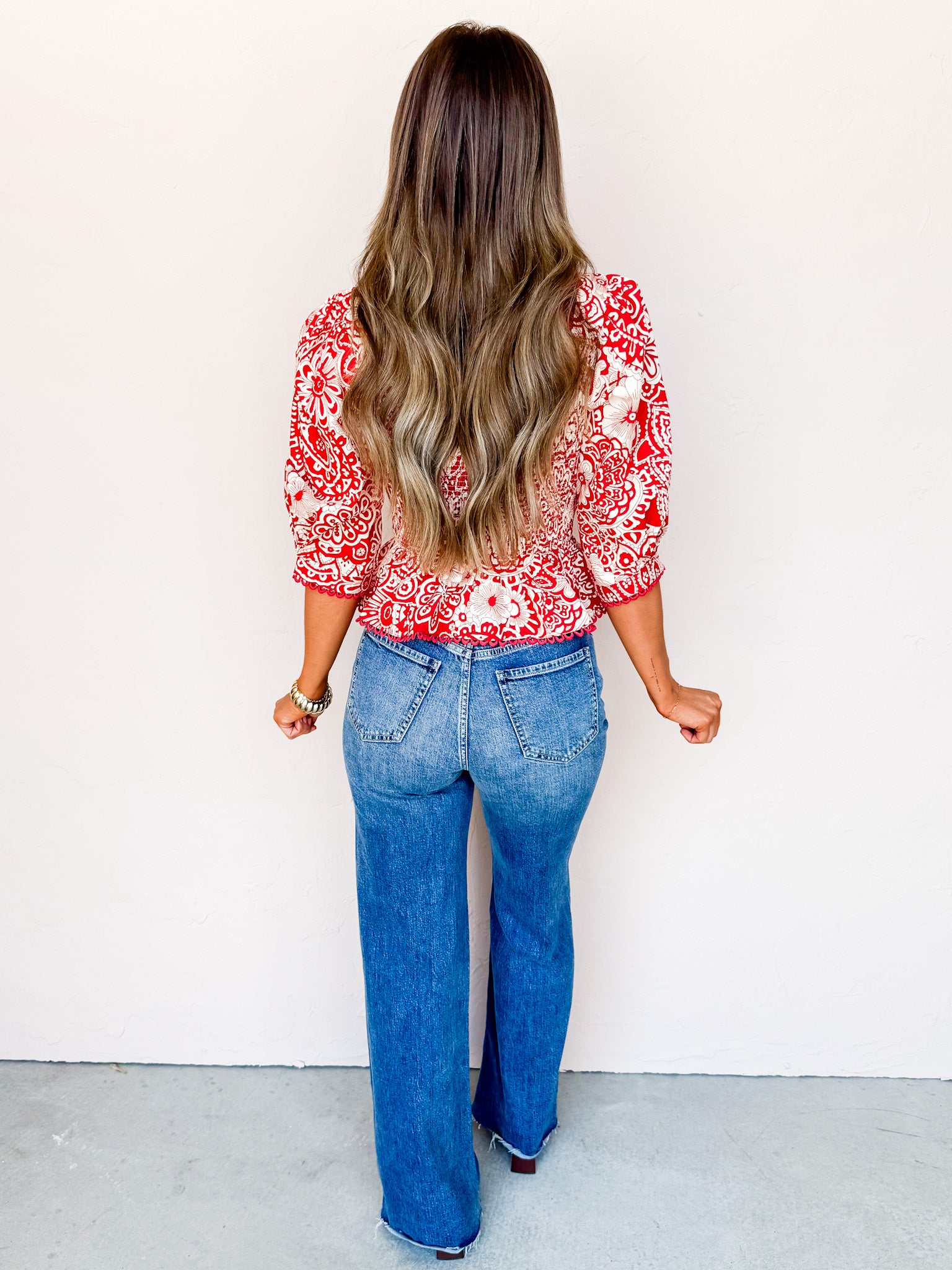 Grow Freely Lace Trim Peplum Top