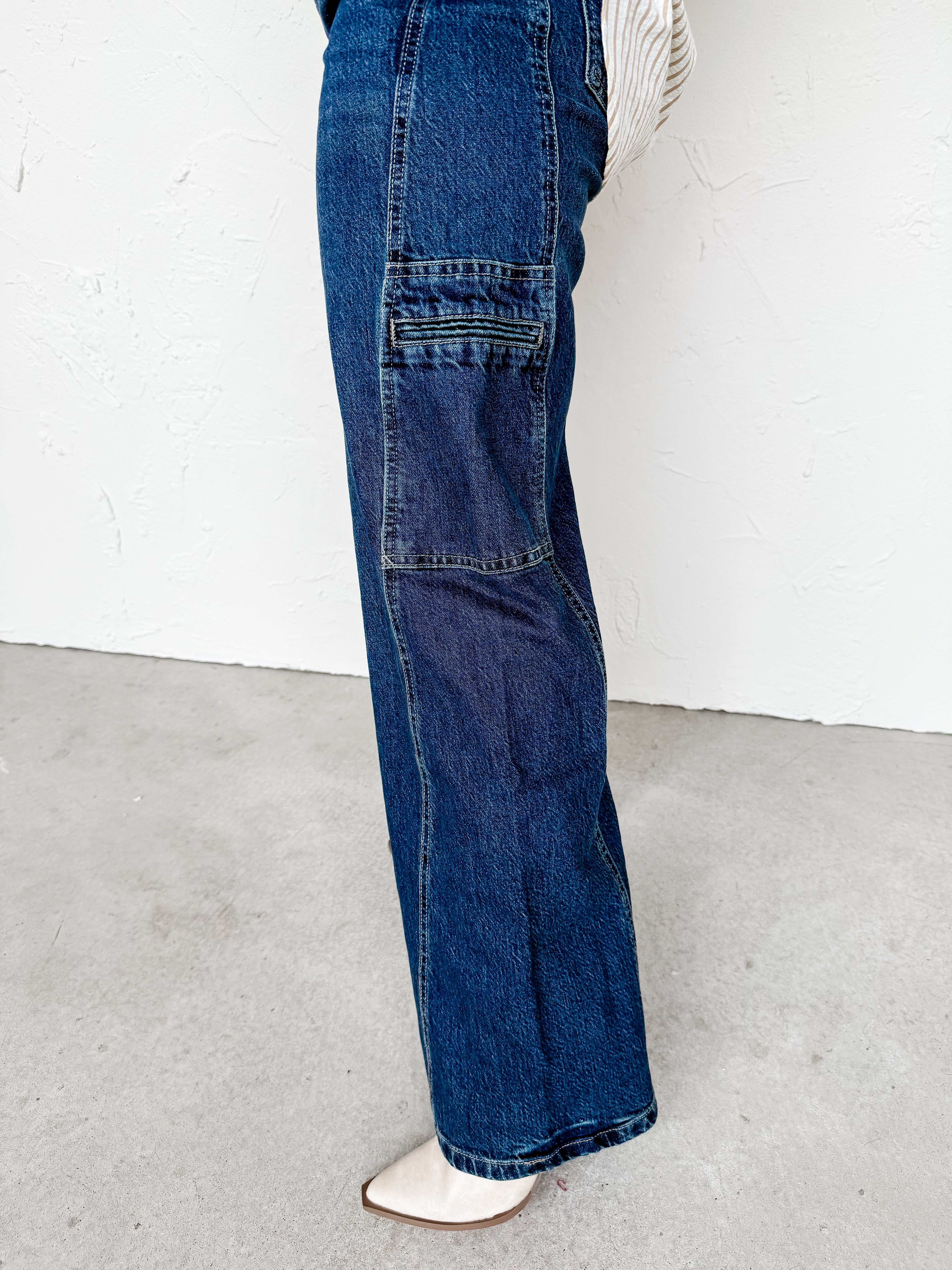 [HABITUAL] Cargo Extra Wide Leg Jeans-Tide