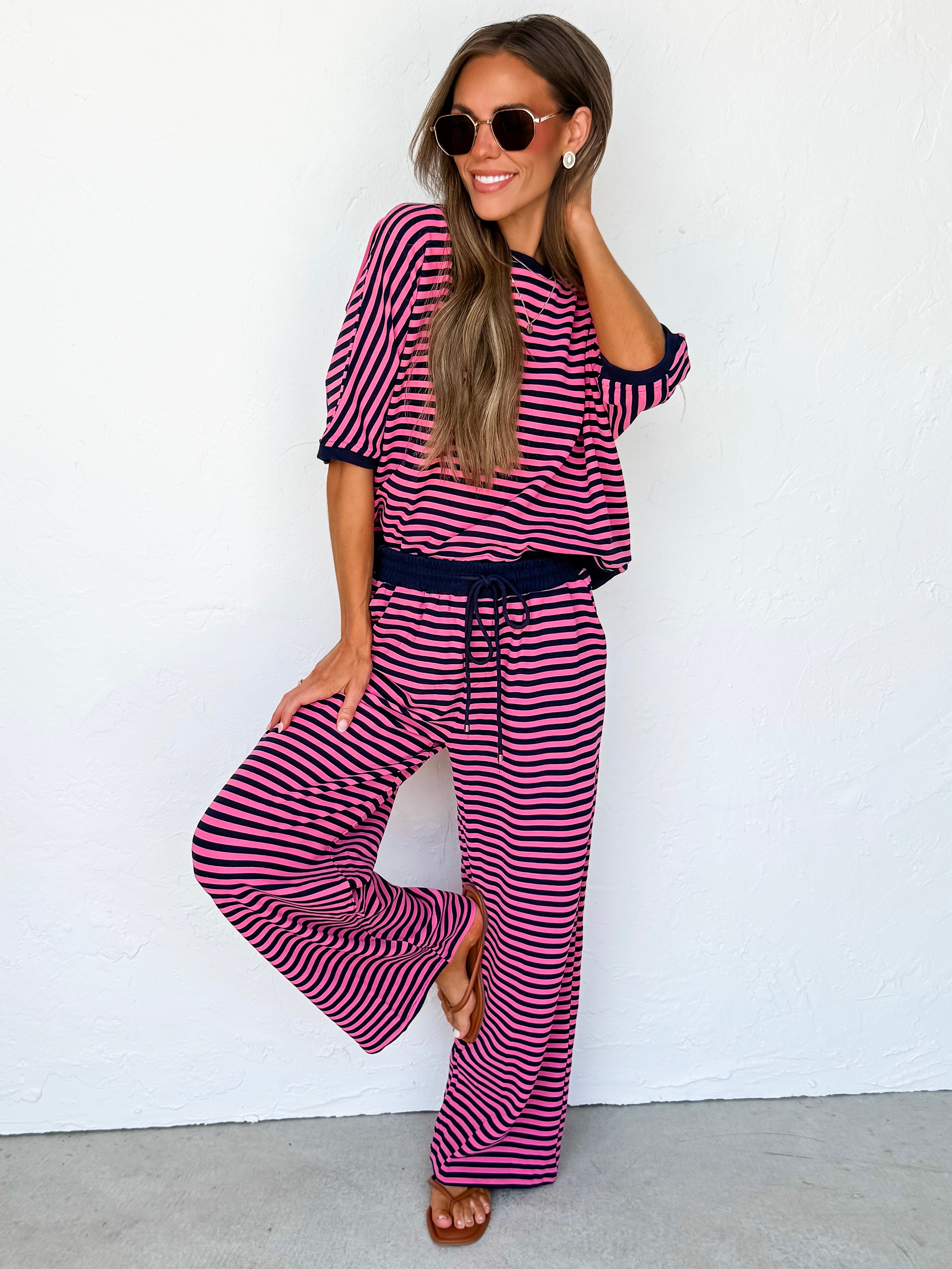 Harley Dolman Sleeve Top & Wide Leg Pant Set
