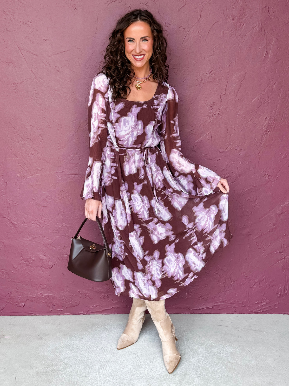 Harley Flared Cuff Sleeve Midi Dress