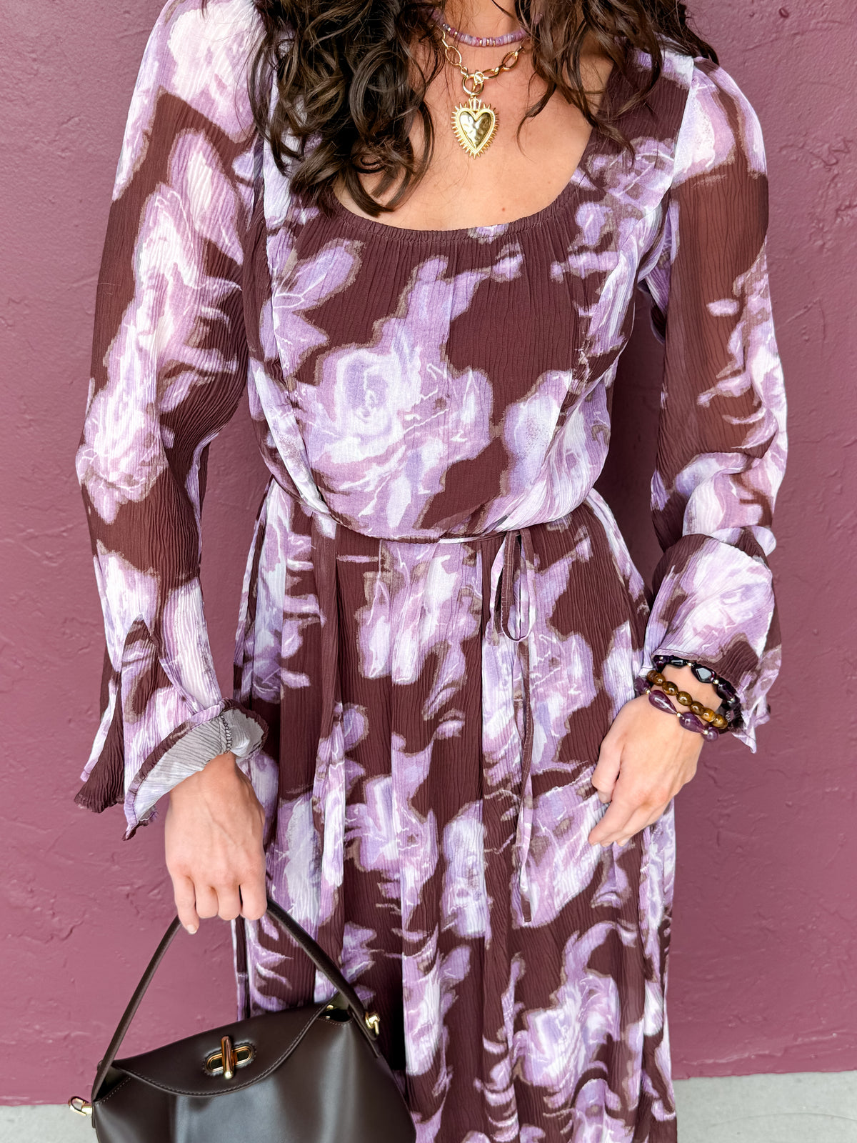 Harley Flared Cuff Sleeve Midi Dress
