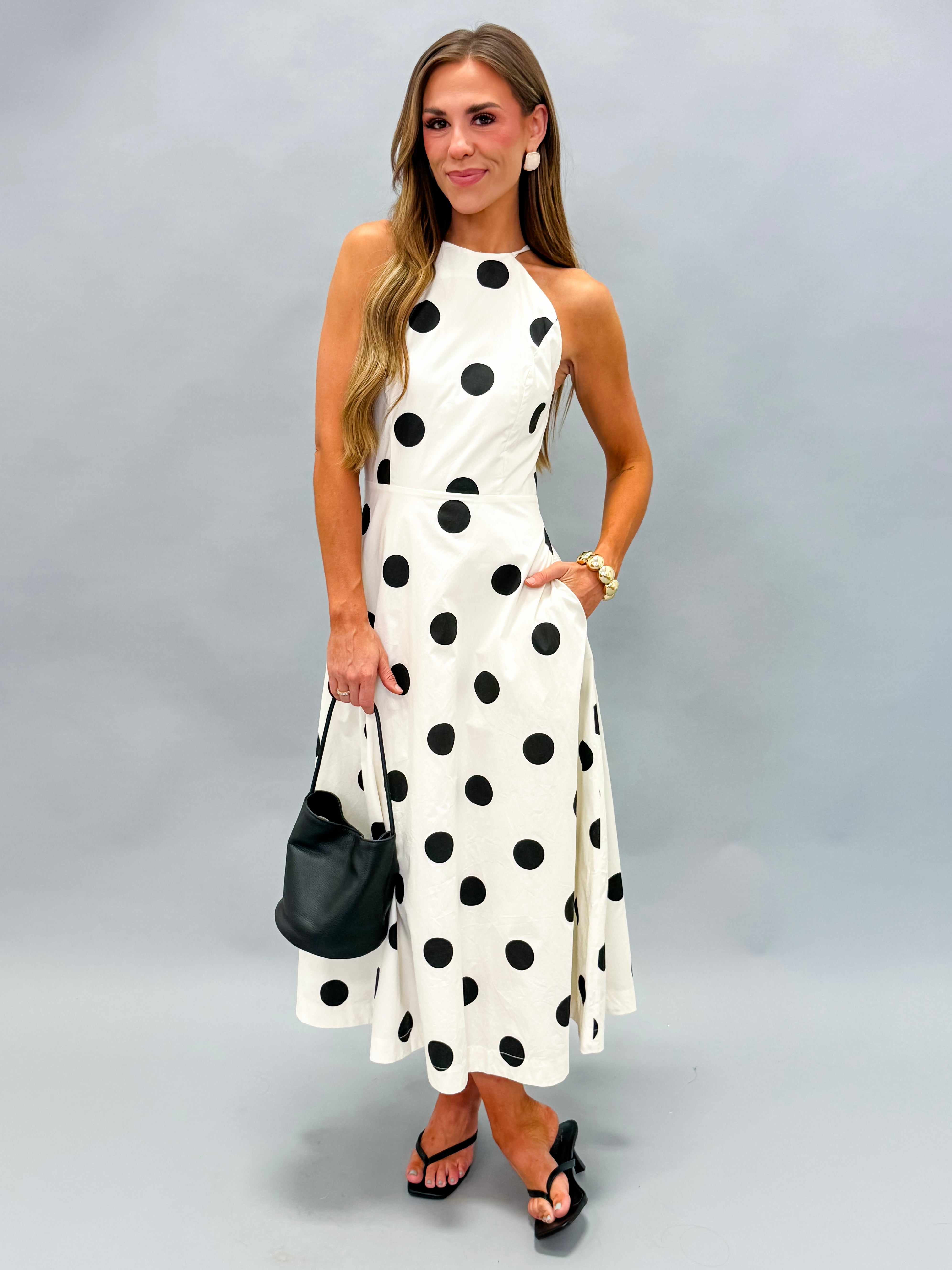 Hattie Polka Dot Midi Dress