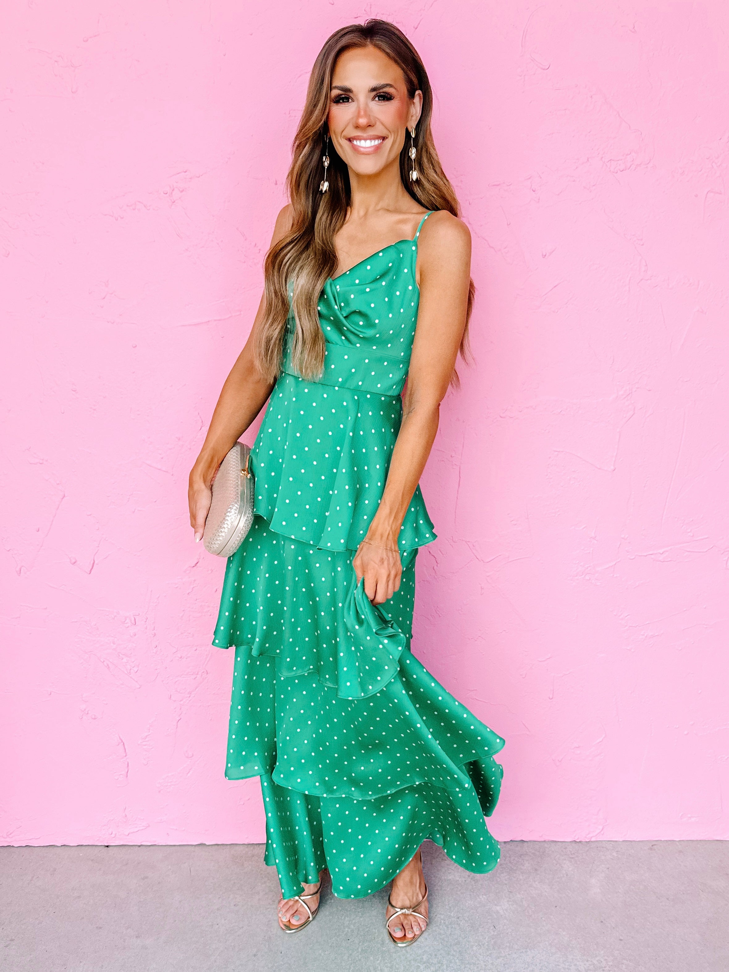 Henley Sleeveless Polka Dot Dress