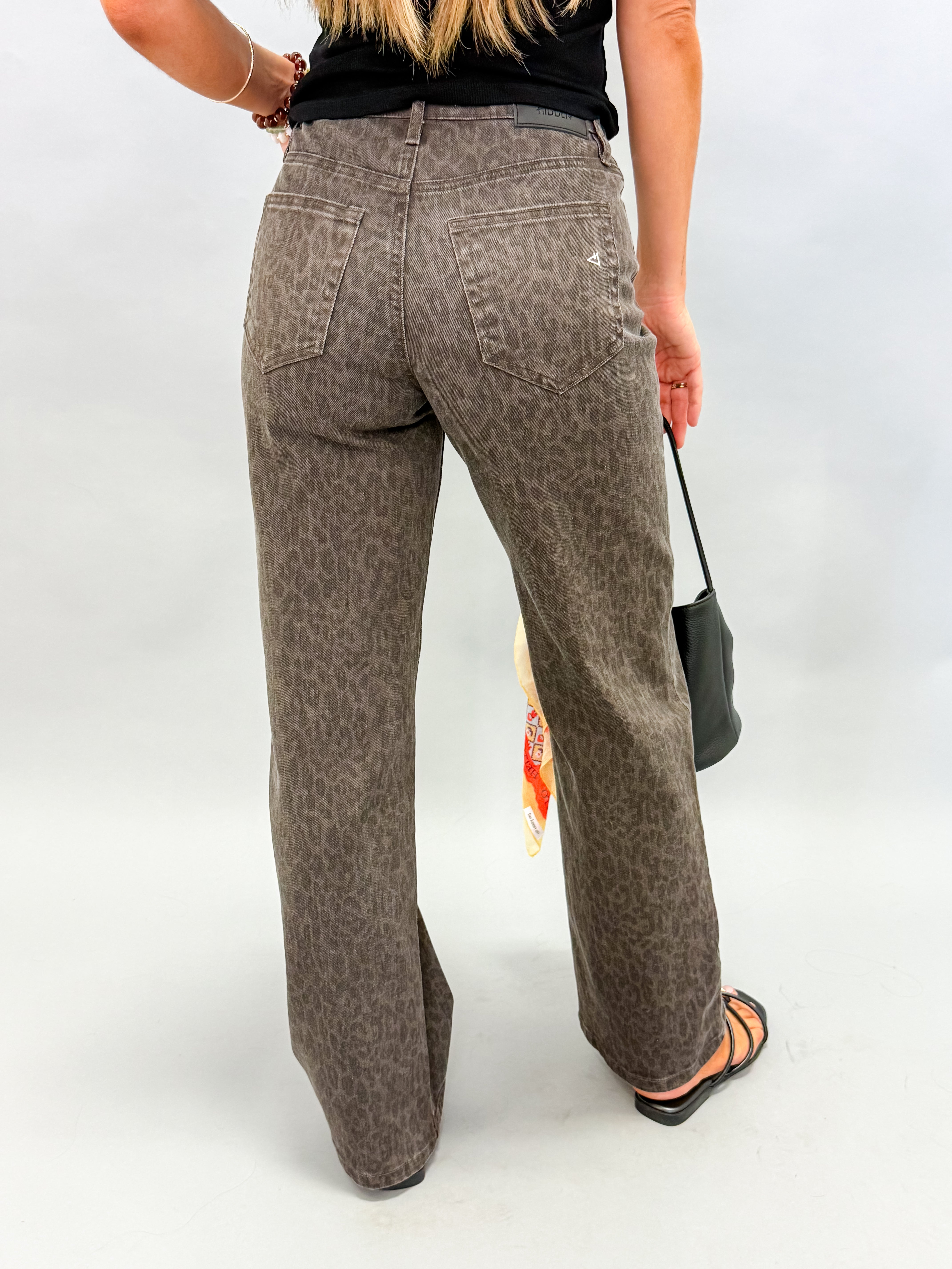 [Hidden] Logan High Rise Dad Jeans-Brown Cheetah