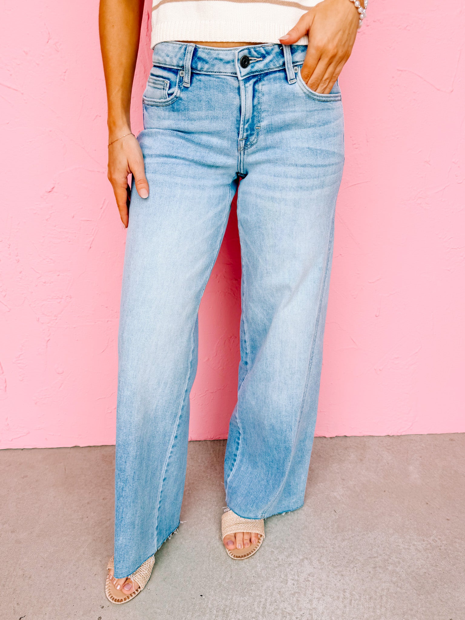 [Hidden] Nori Forward Seams Wide Leg Jeans
