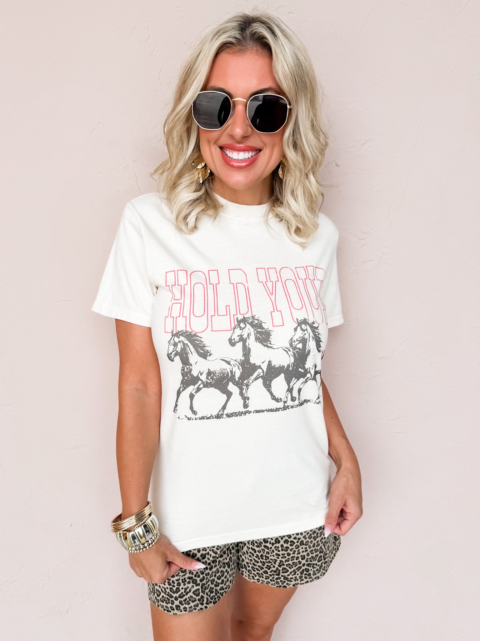Hold Your Horses Western Cowgirl Graphic Tee