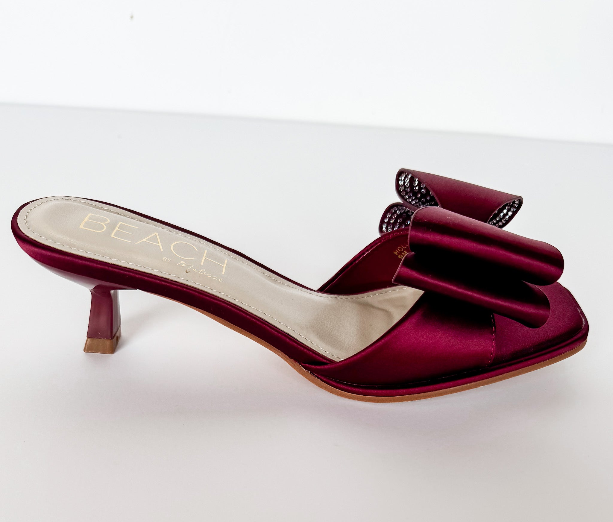 Holland Bow Heeled Sandals-Burgundy