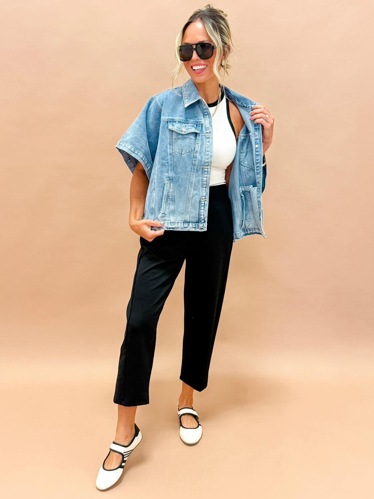 The Tana Black Ponte Barrel Pant – Made in USA Stretch Barrel Pant