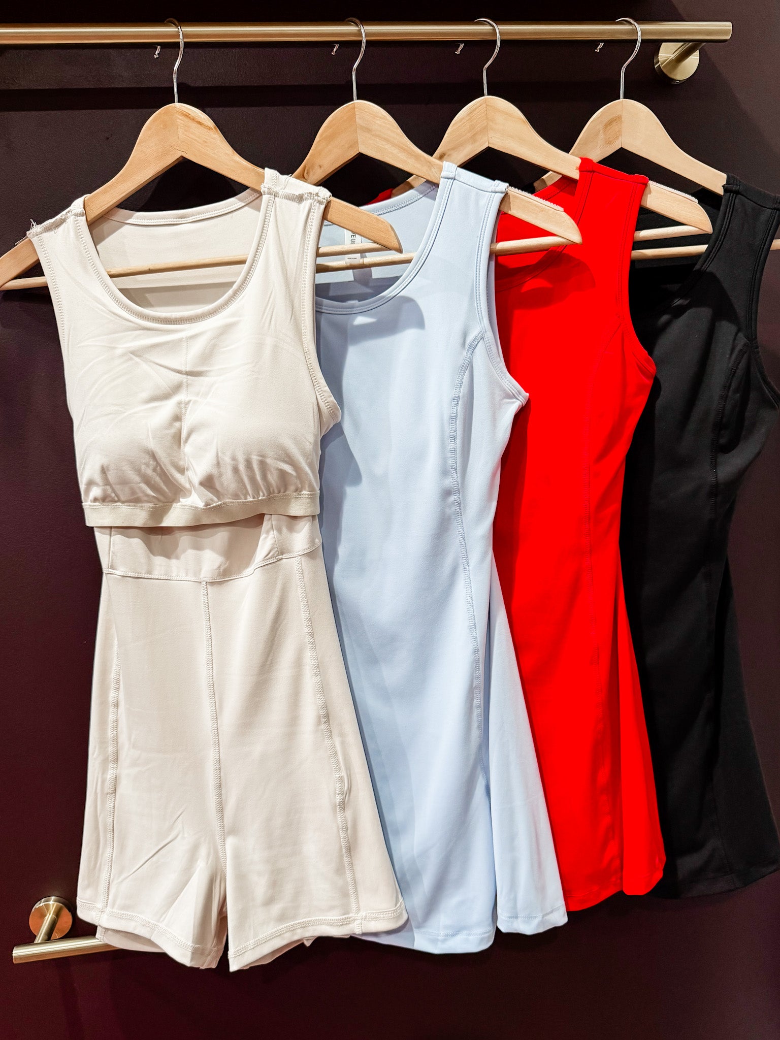 Sleek Serve Active Mini Dress-Beige