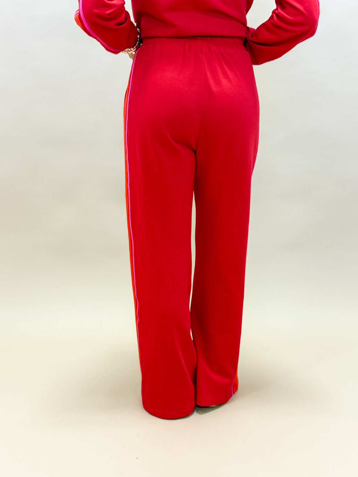 Shanelle Contrast Trim Wide Leg Sweatpants
