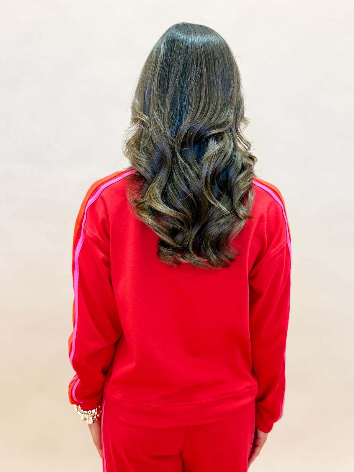 Shanelle Contrast Trim Crewneck Sweatshirt