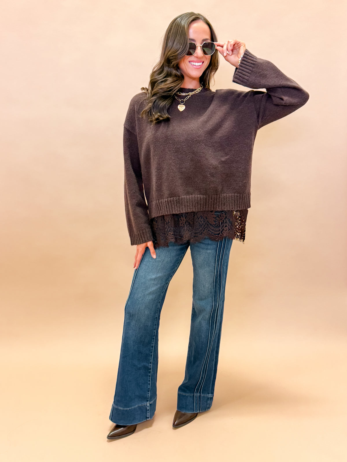 [Hidden] Happi Mid Rise Comfort Flare-Medium Dark