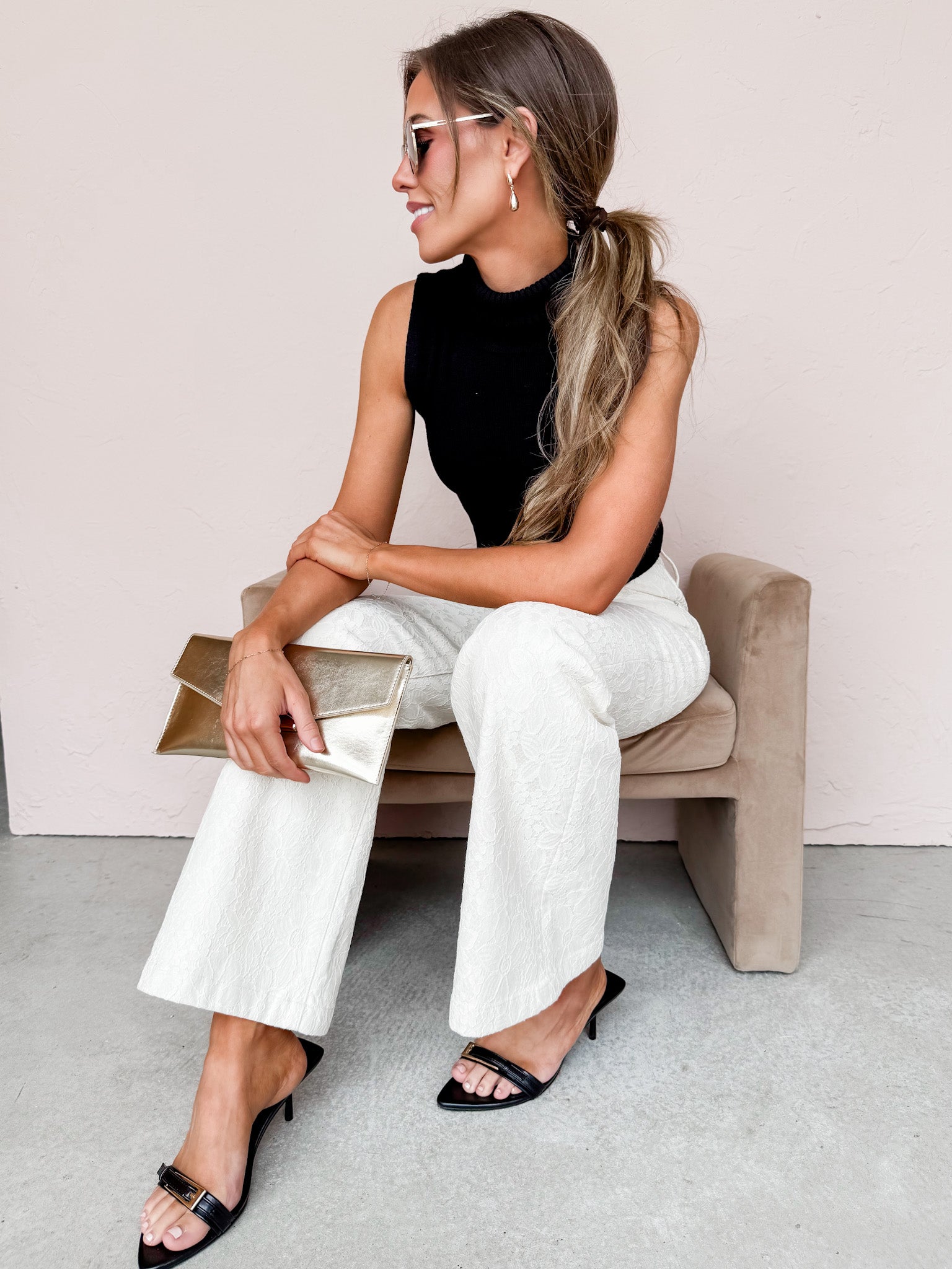 [Dear John] Fiona Wide Leg Jeans-Wheat Lace