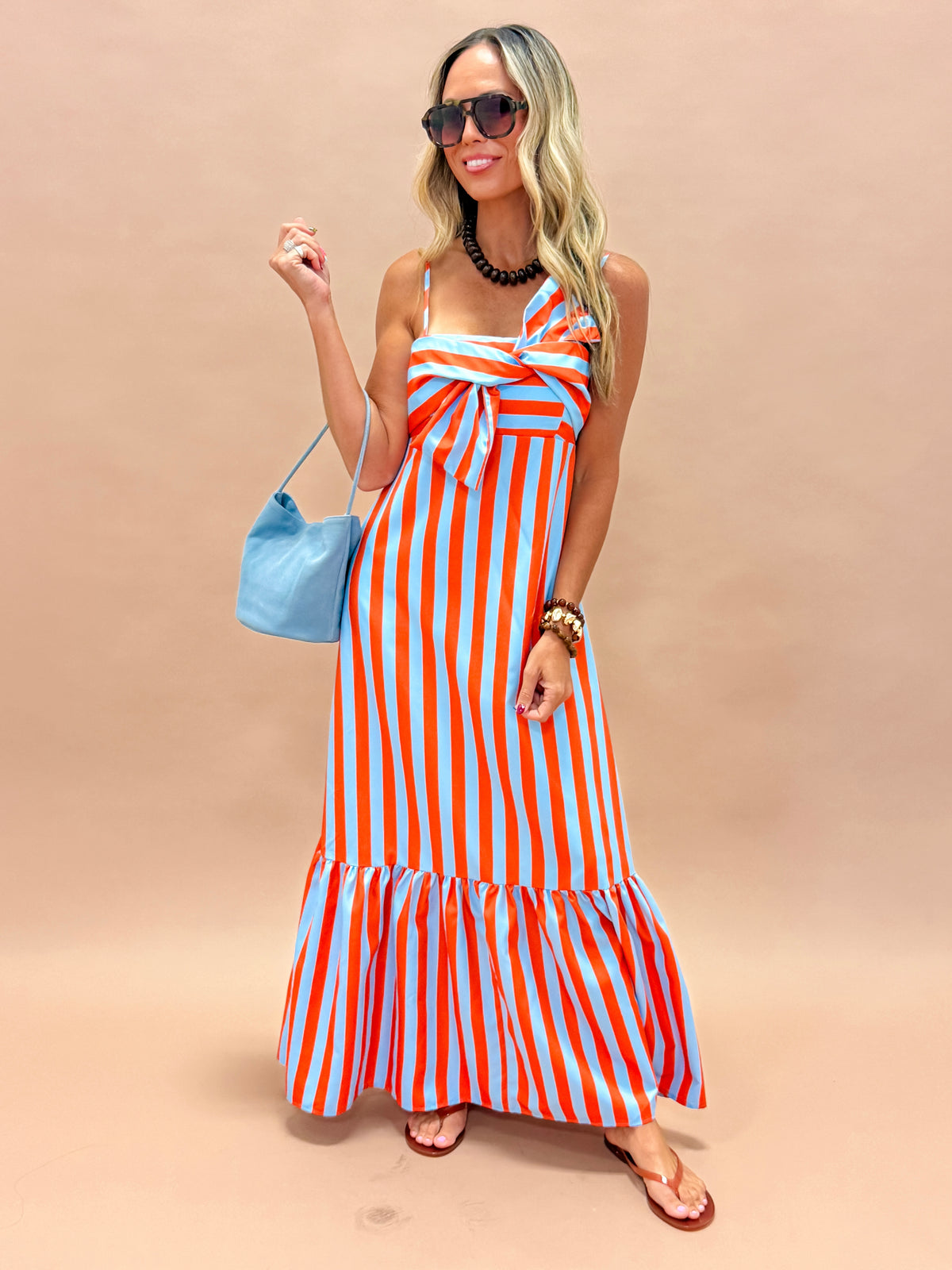 Polly Striped Knot Dress