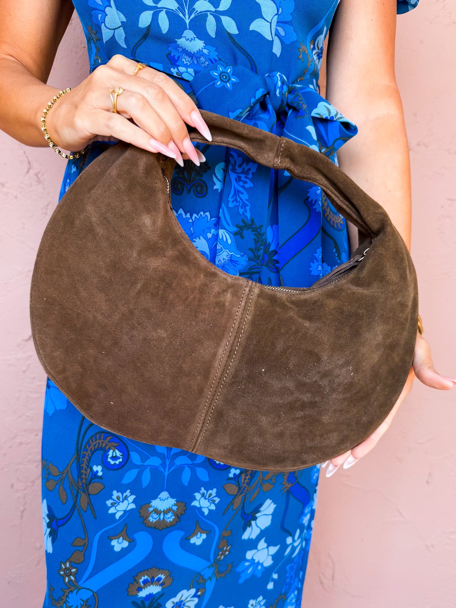 [Moda Luxe] Farrah Suede Leather Hobo Bag