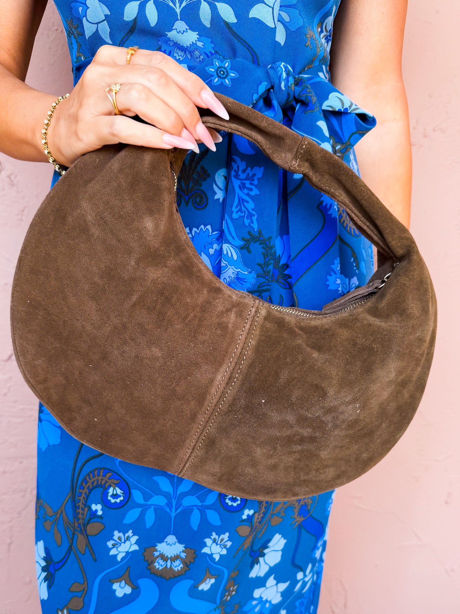 [Moda Luxe] Farrah Suede Leather Hobo Bag