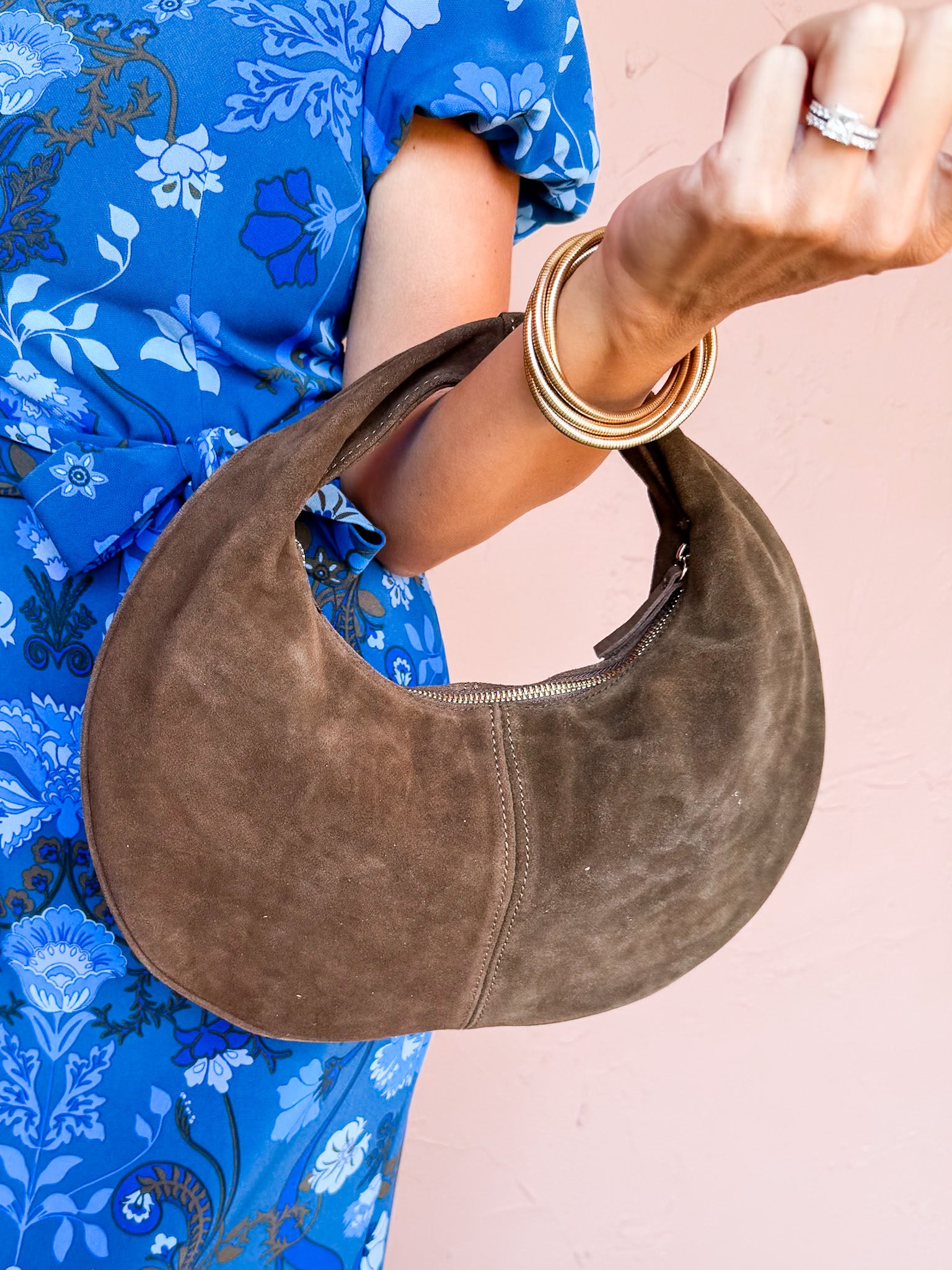 [Moda Luxe] Farrah Suede Leather Hobo Bag