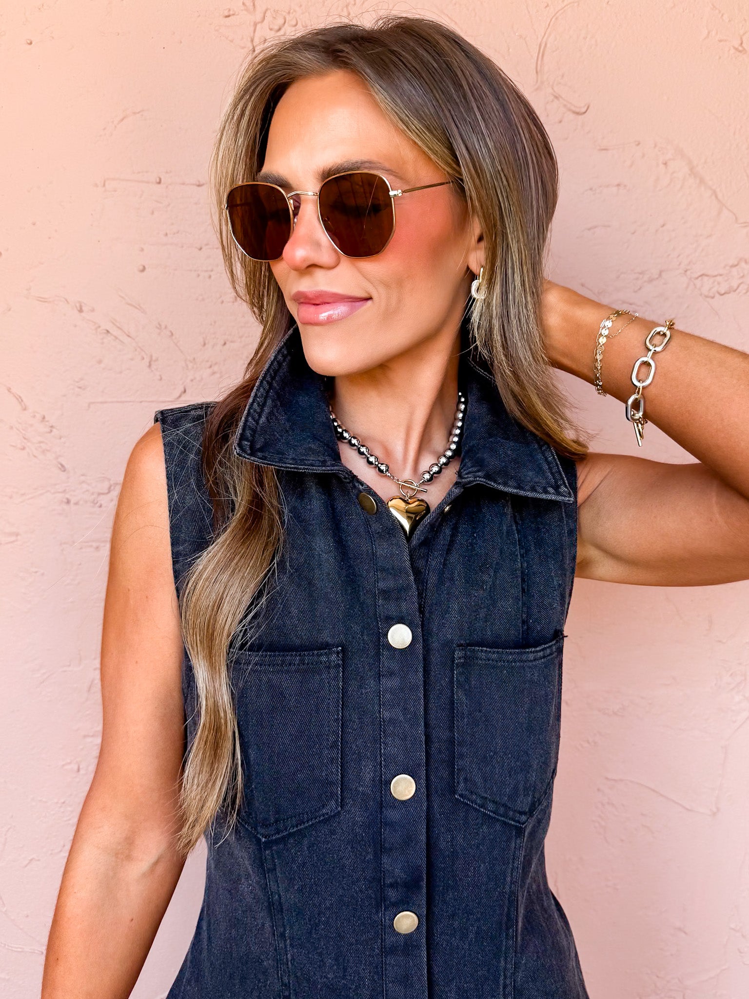 Midnight Sky Sleeveless Denim Jumpsuit