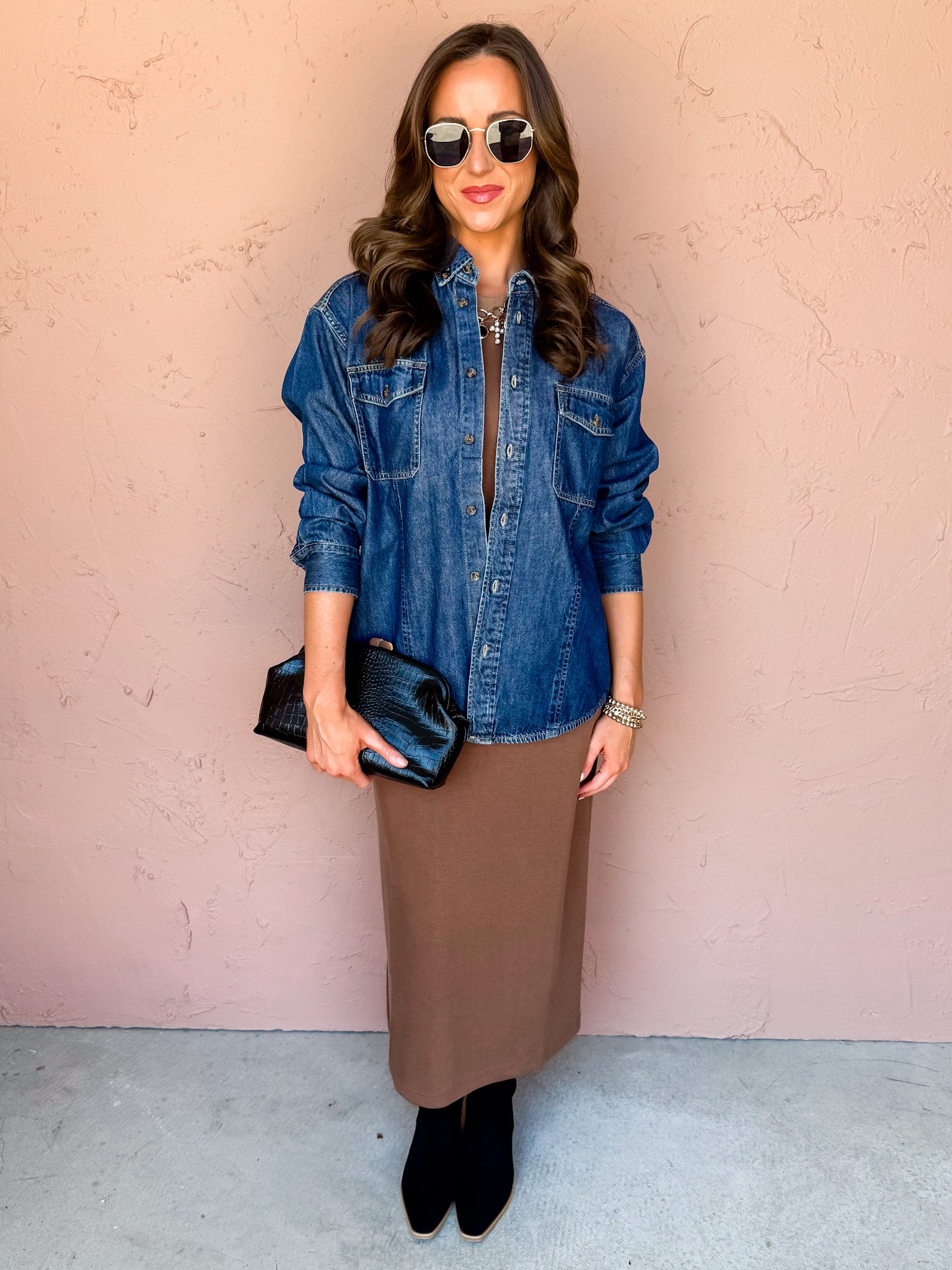 Indigo Escape Oversized Denim Top