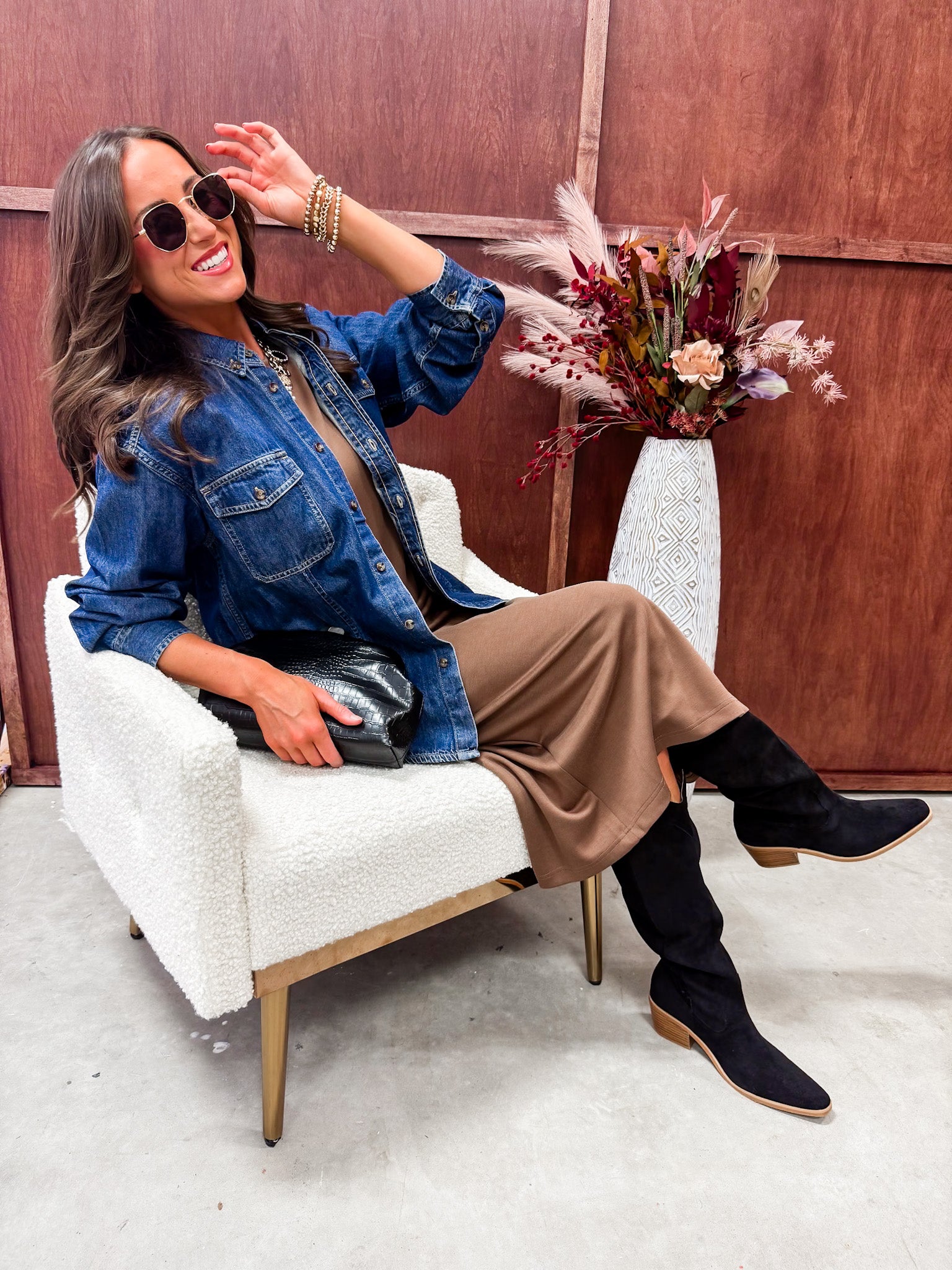 Indigo Escape Oversized Denim Top