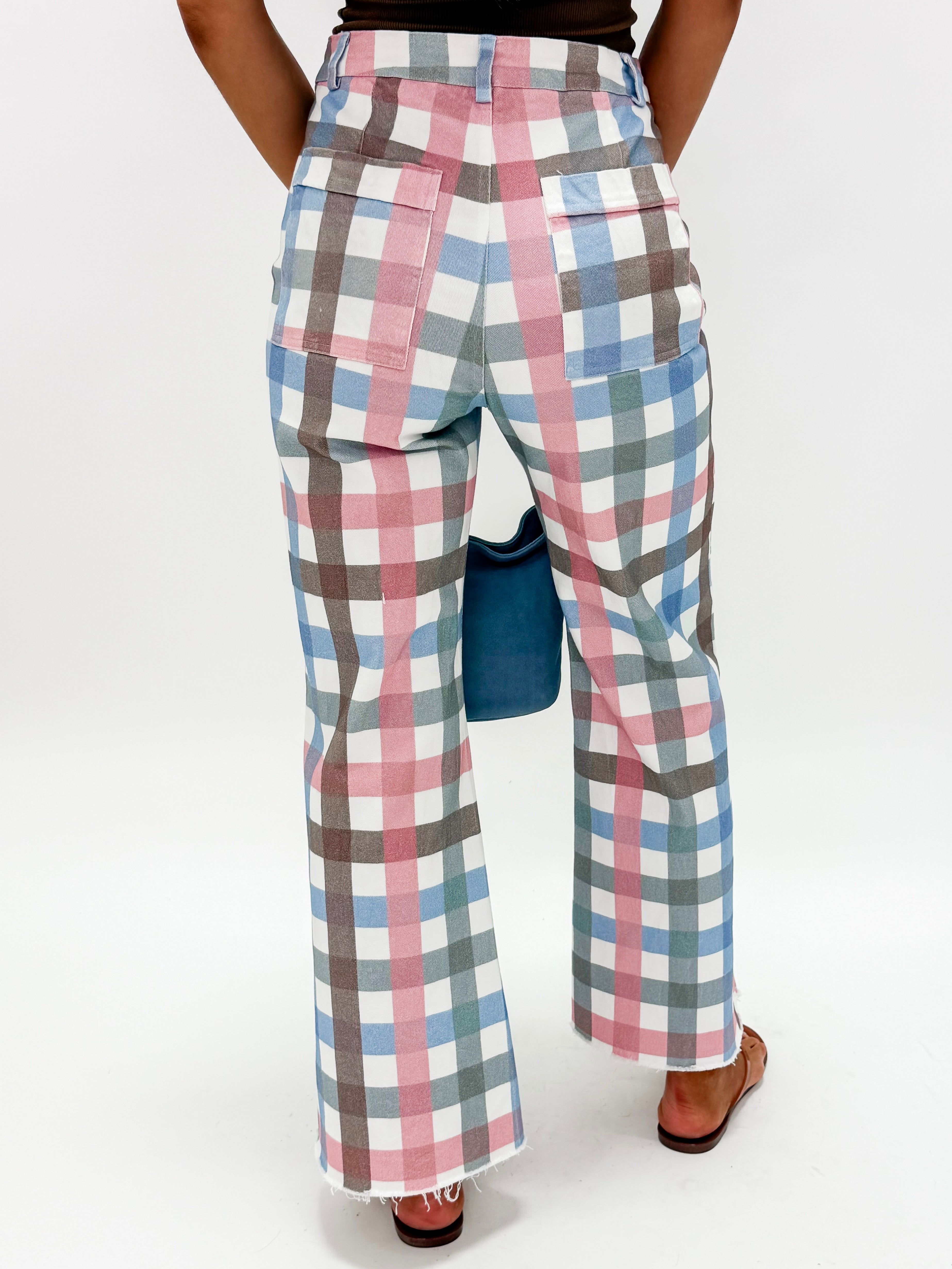 Maisie Wide Leg Jean-Smokey Gingham