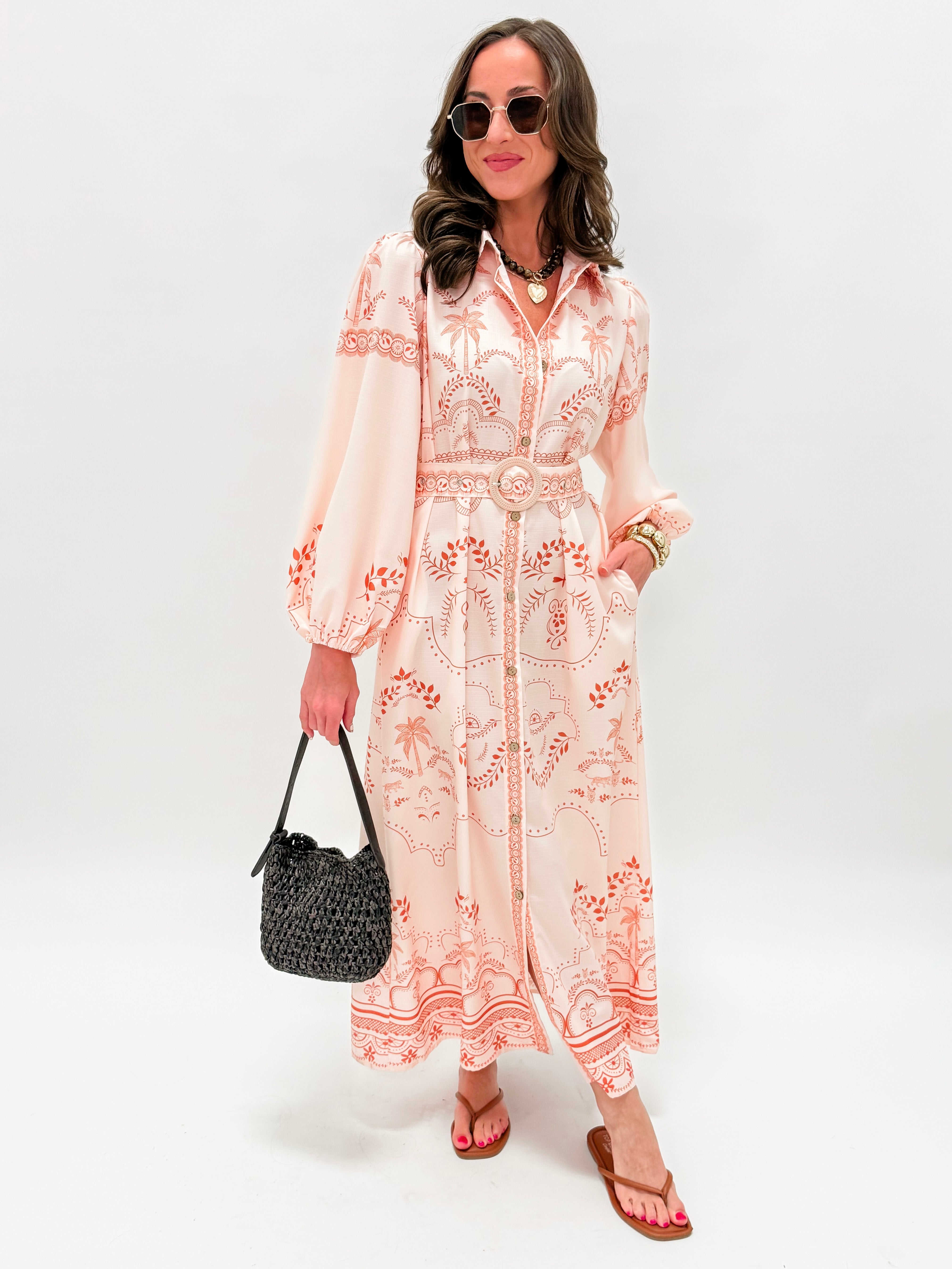 Take Another Look Puff Sleeve Shirt Dress
