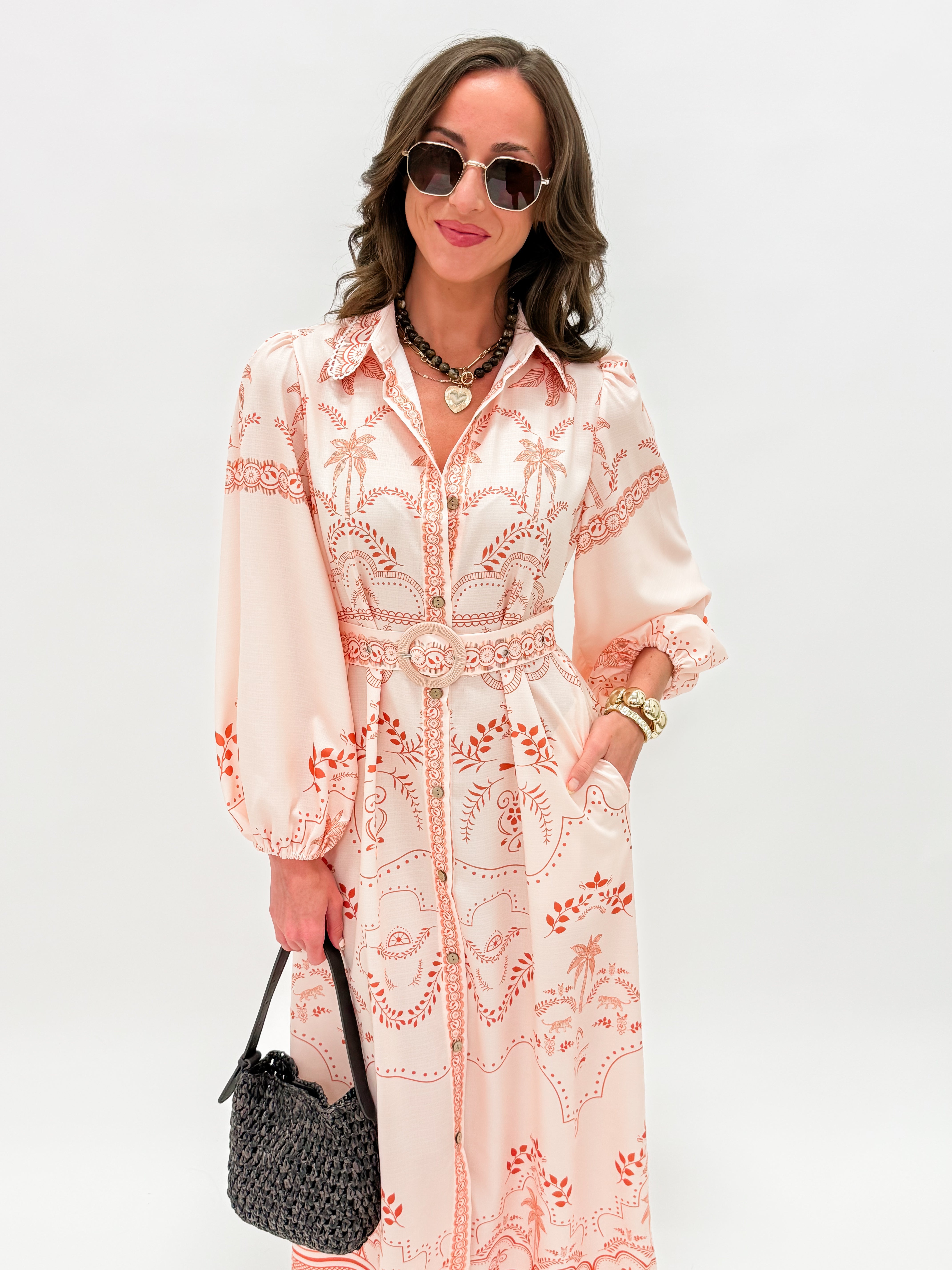 Take Another Look Puff Sleeve Shirt Dress