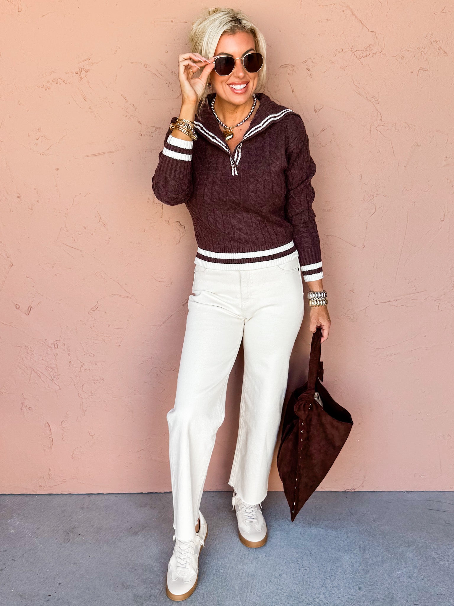 Espresso Twist Sailor Collar Sweater