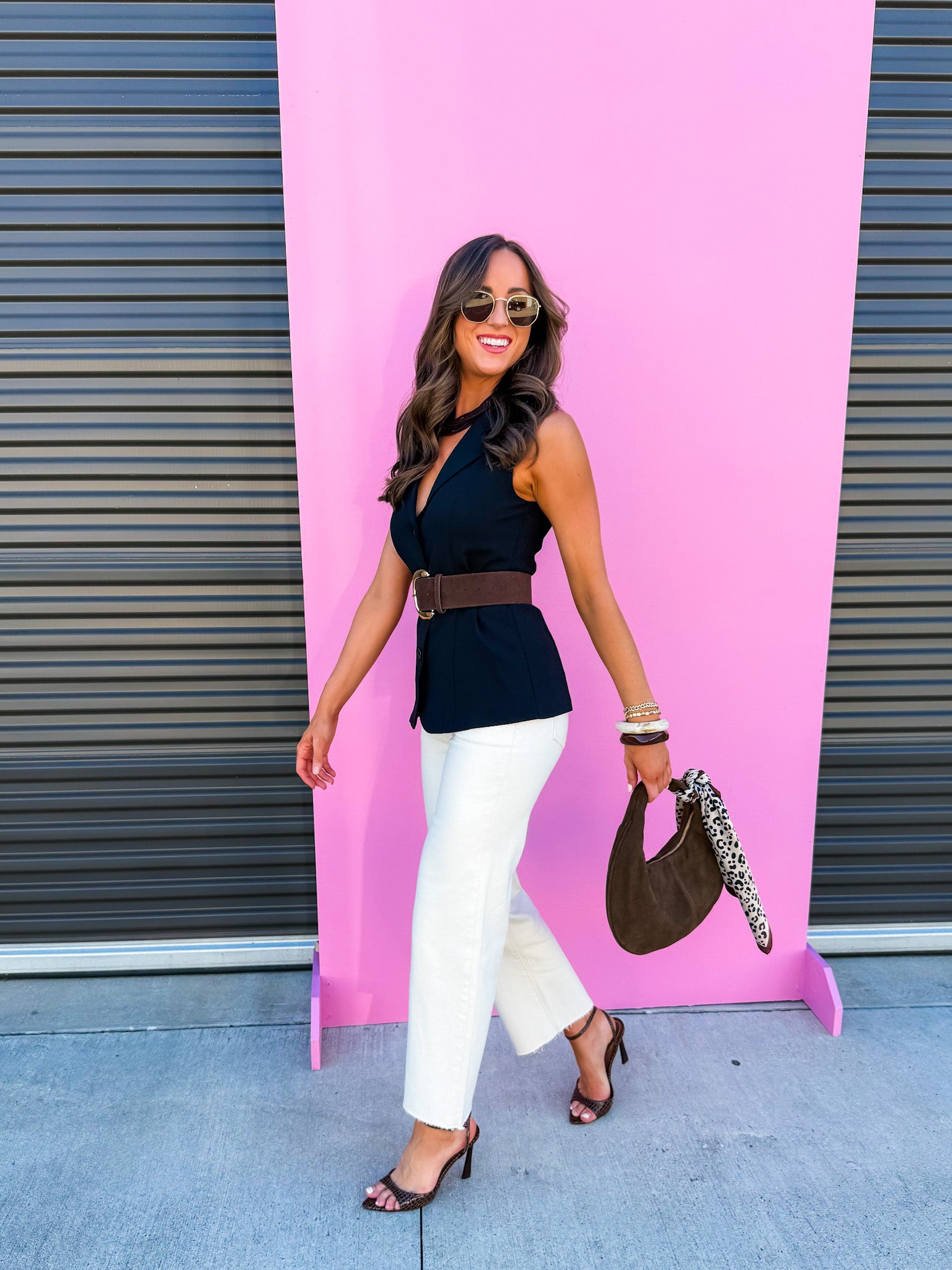 Down To Business Belted Blazer Vest