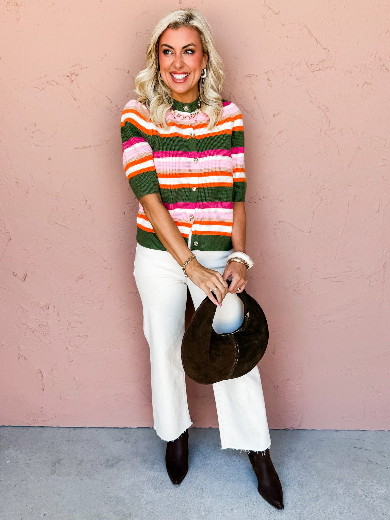 Color Crush Button Front Sweater