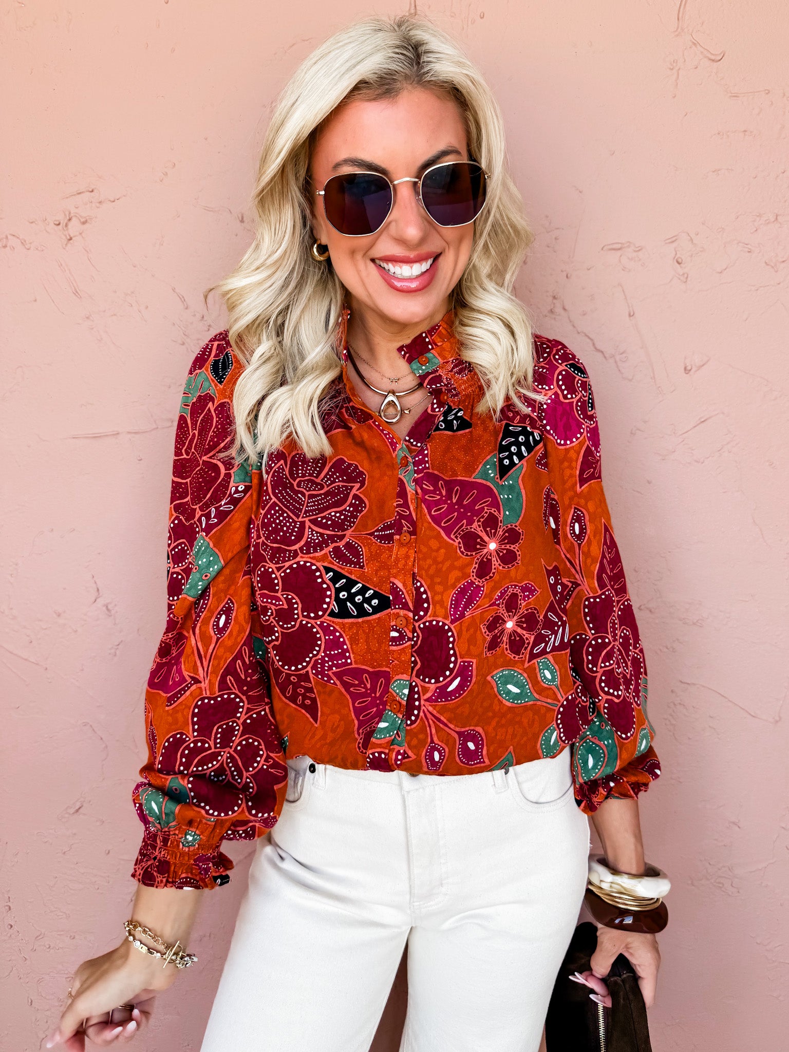 Copper Vale Floral Top