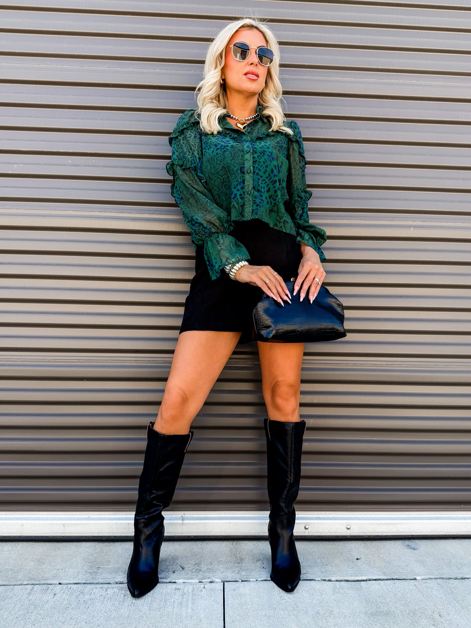 Keep It Creative Animal Print Ruffle Top