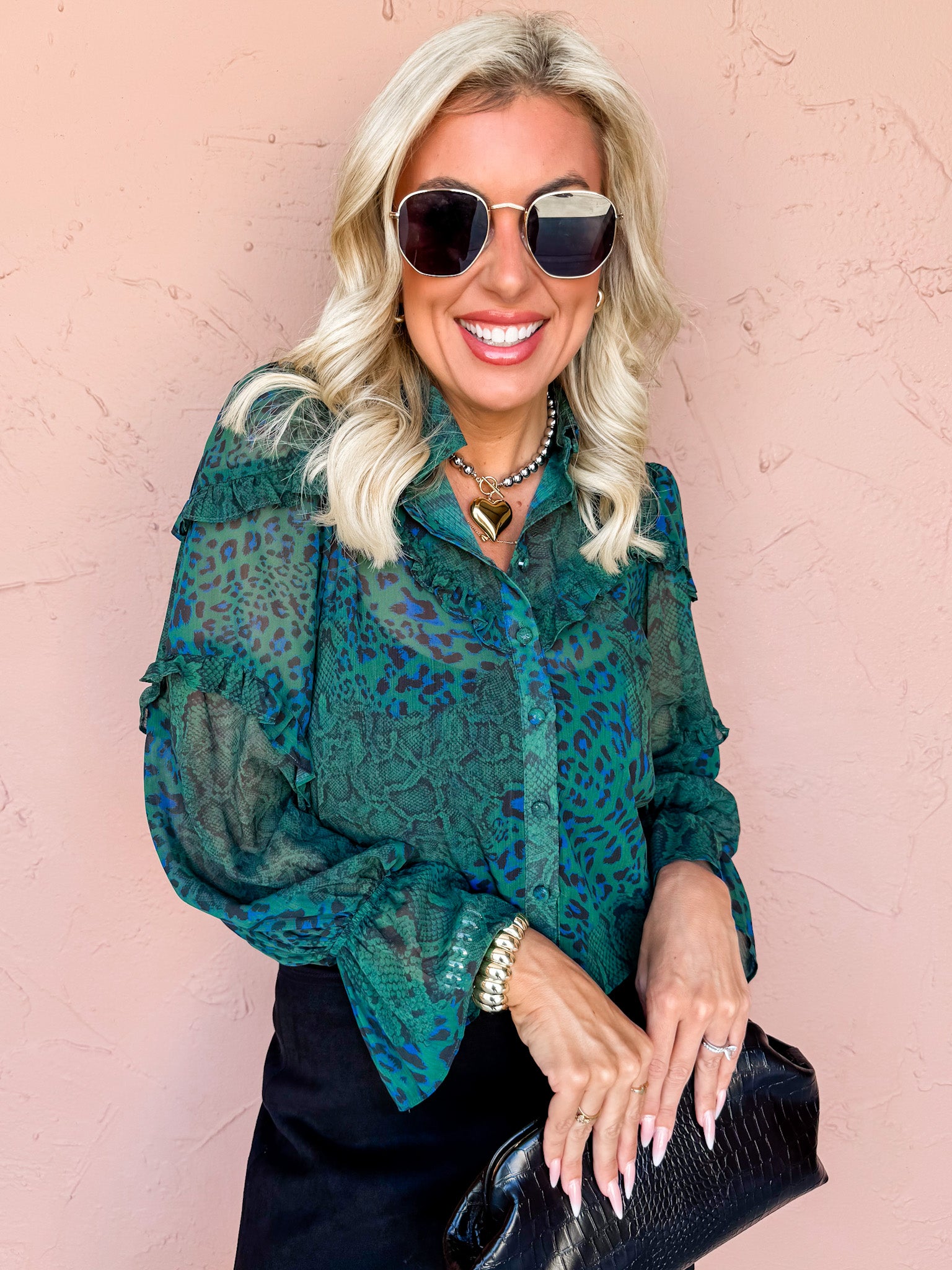 Keep It Creative Animal Print Ruffle Top